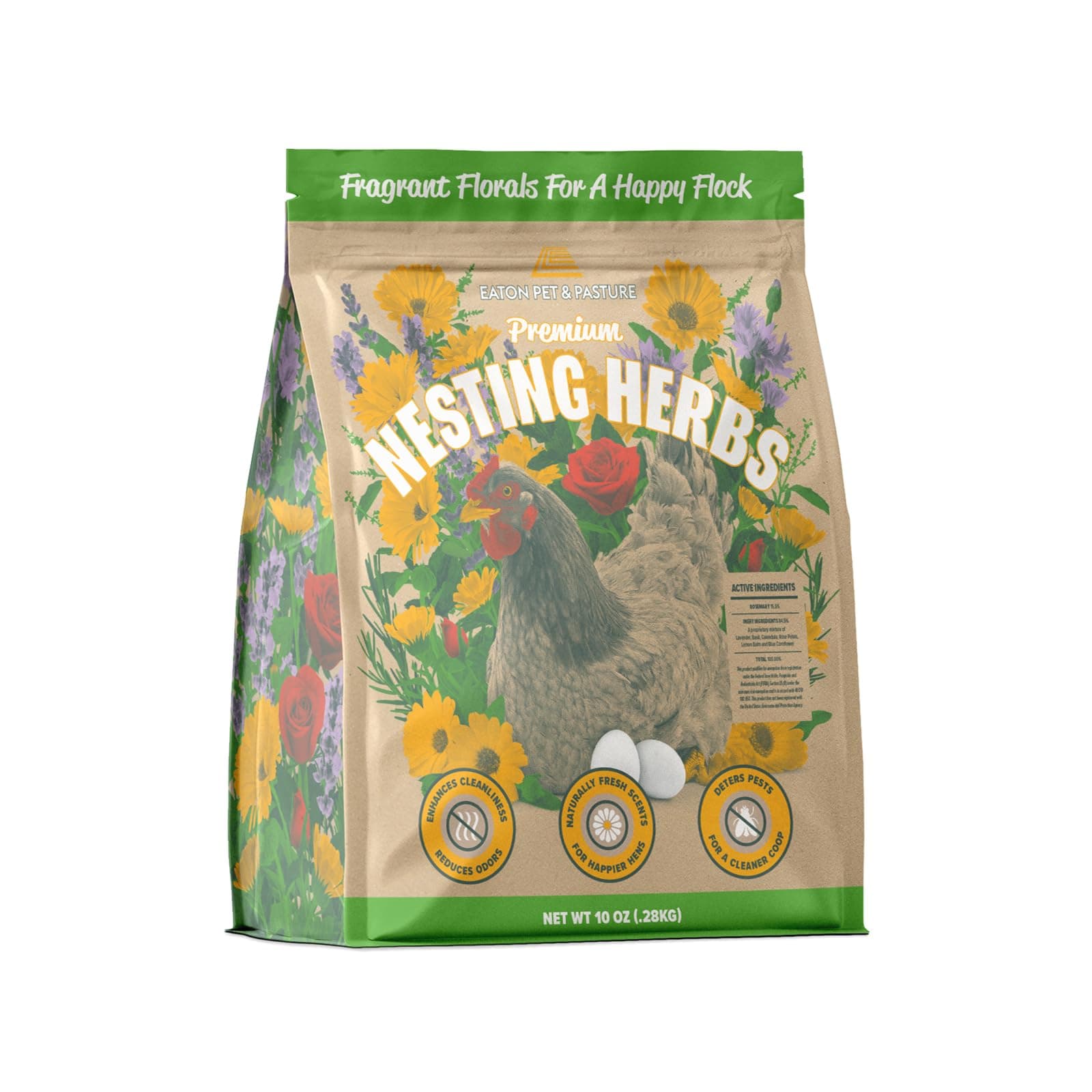 Eaton Pet and Pasture Premium Nesting Herbs, Aromatic Blend for Nesting Boxes & Chicken Coop, Natural Refresher & Pest Deterrent