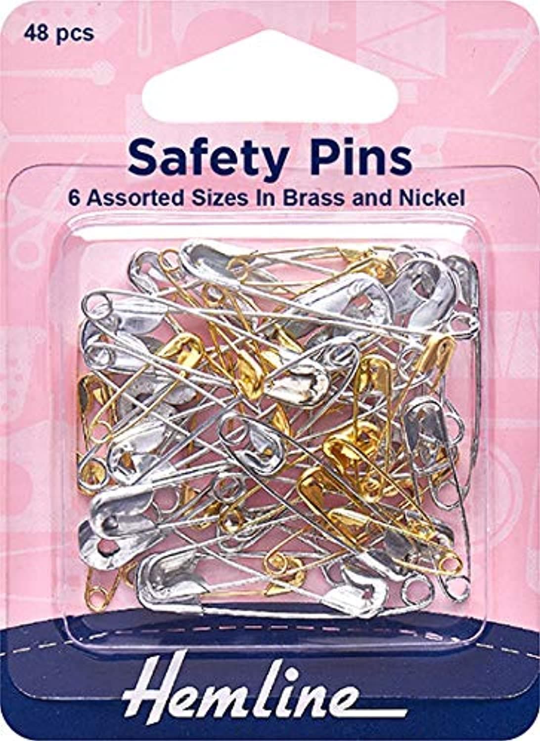 Hemline 415.99 Assorted Value Pack Safety Pins (48 Pieces)