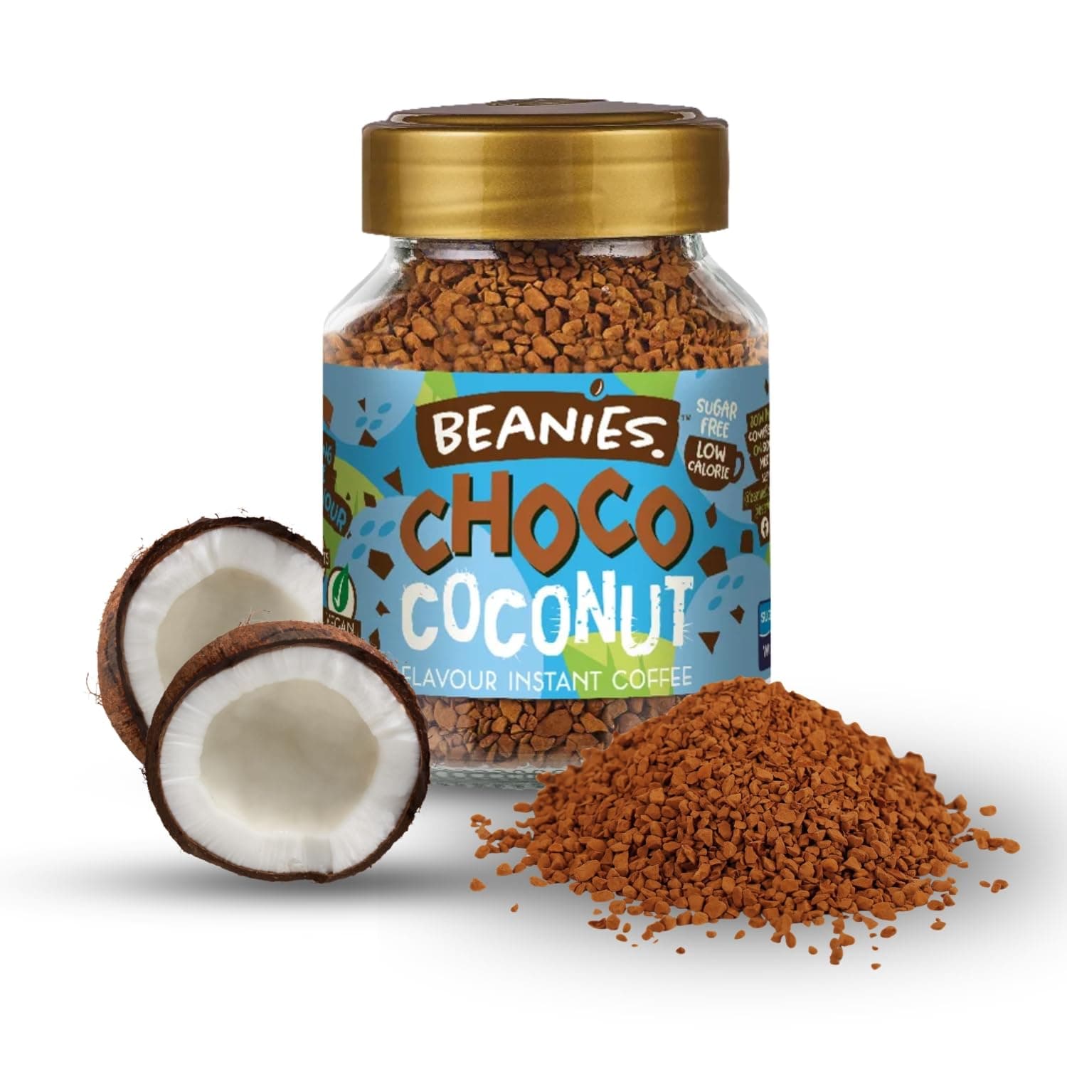 Beanies Choco Coconut Flavoured Instant Coffee | 50g | Freeze Dried Coffee with Rich Chocolate & Coconut
