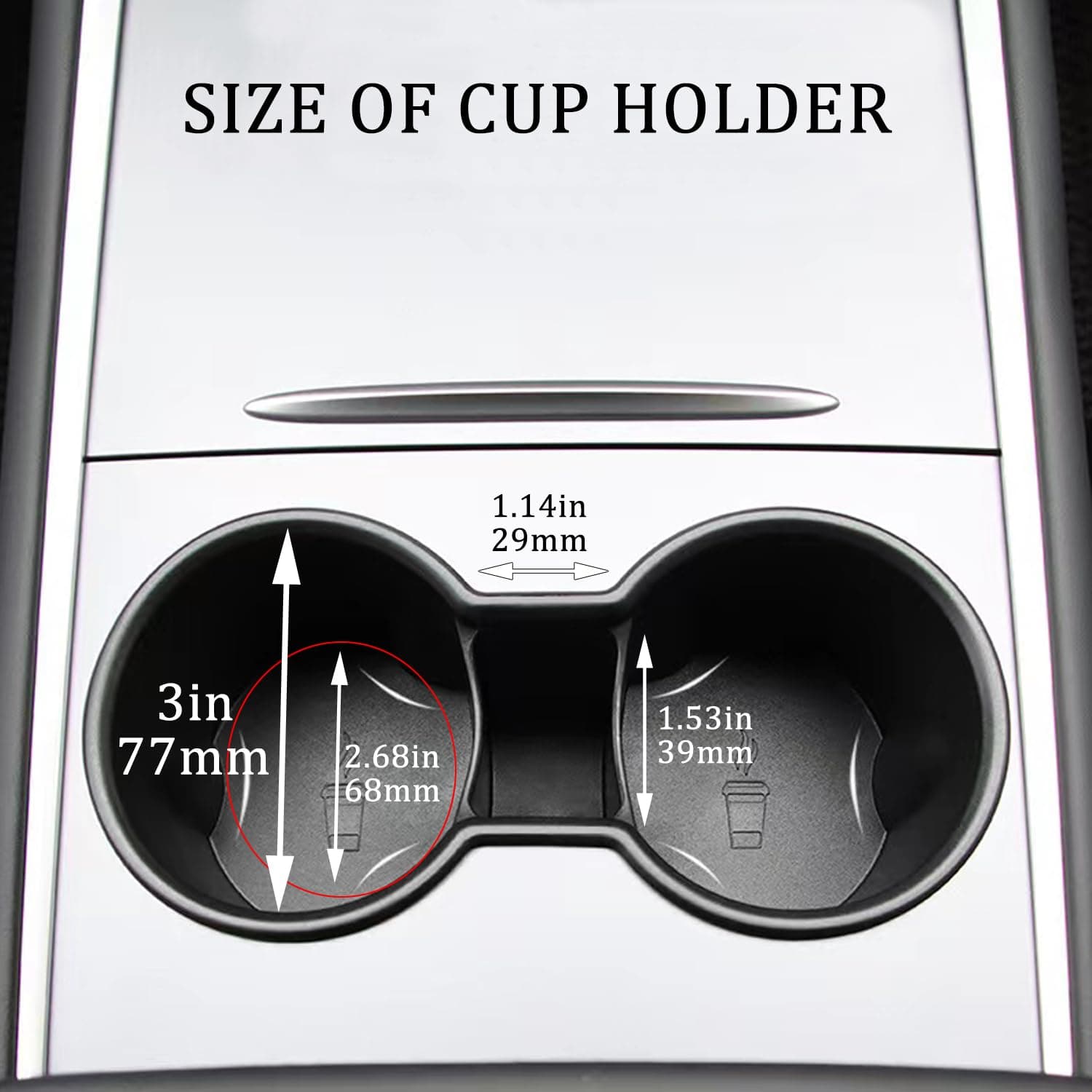 2022 2021 Tesla Model Y Model 3 Center Console Cup Holder Insert ONLY FIT New Console