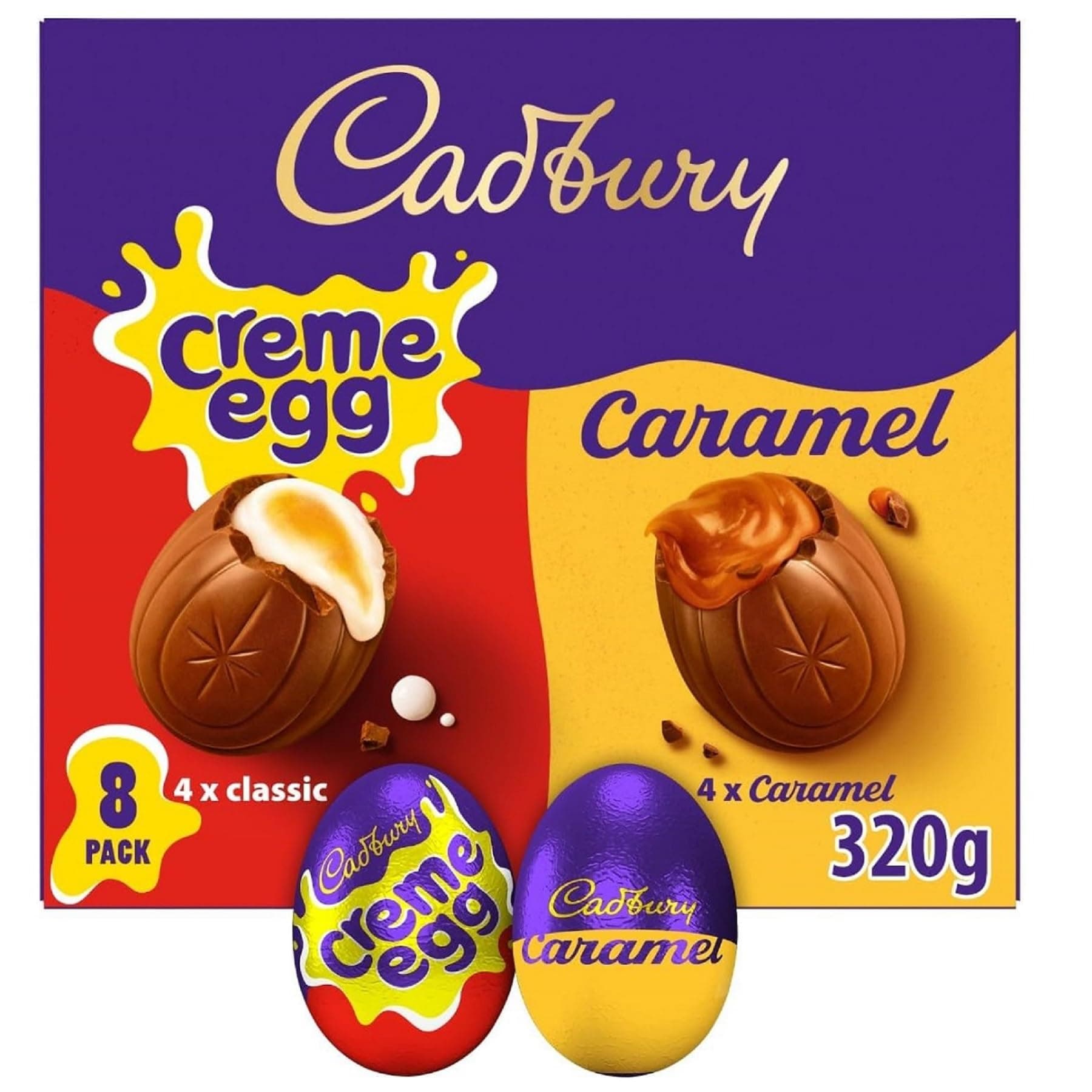 Creme Egg & Caramel Egg 8 Pack 320g