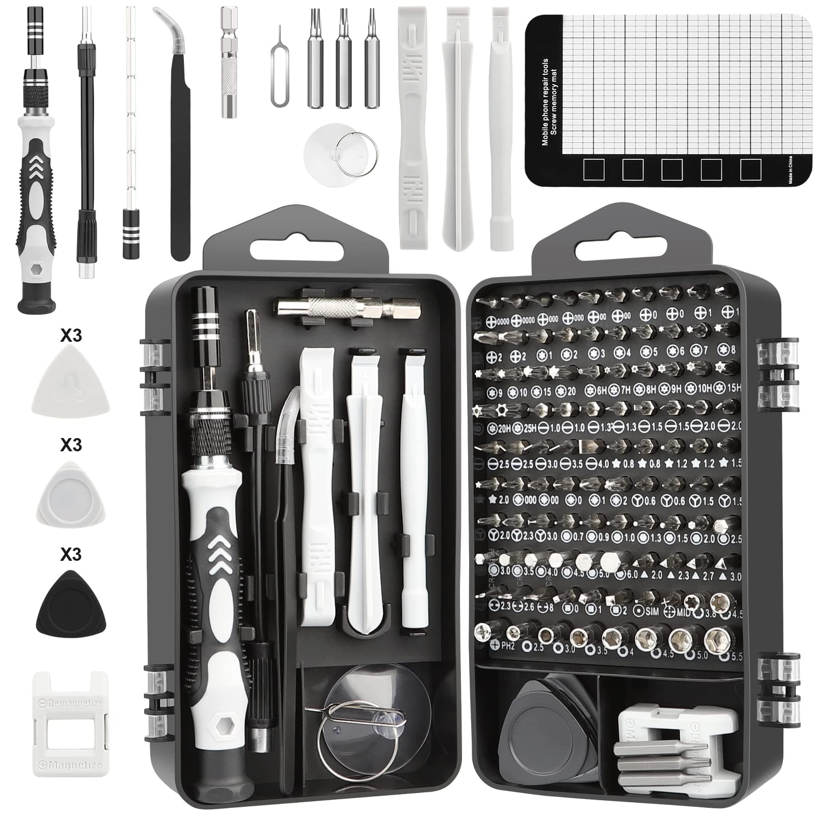 122 in 1 Precision Screwdrivers Set, ‎[Tool Set Gift for Men] Diyife Mini Screwdriver Set DIY Repair Tools Kit for Phone Laptop PC, Small Computer Repair Tool Kit with Magnetic Mat, CR-V Tough Steel