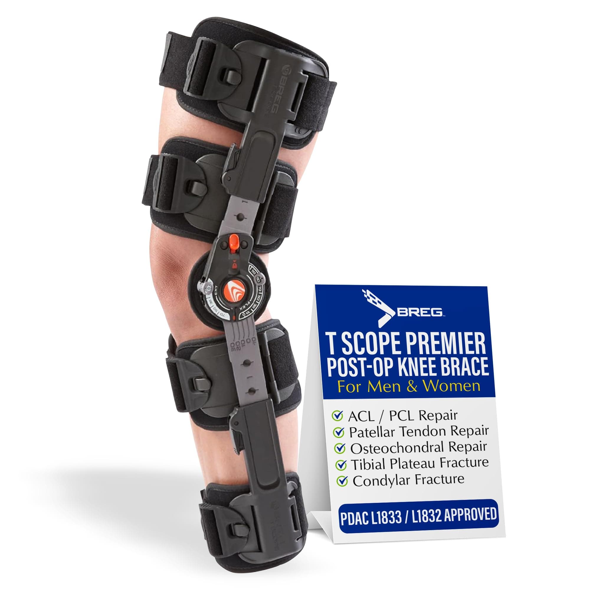 Breg T Scope Premier Post-Op Knee Ultimate Support for Recovery & Injury Management