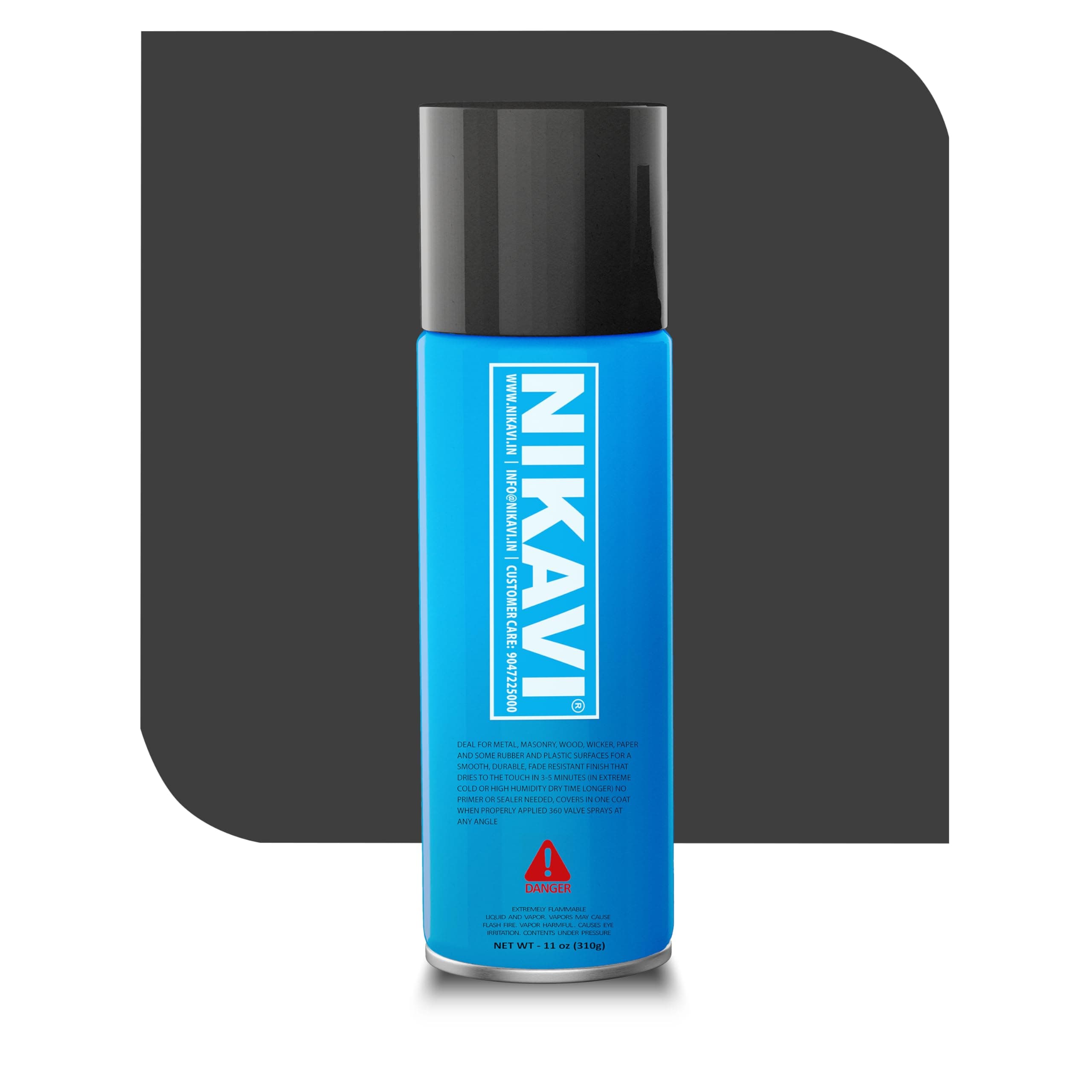 NIKAVI SP2 Automotive Rust Paint | Matt Black Spray Can | Multi-Surface DIY Spray Paint | Quick Drying Gloss Finish for Bikes, Cars, Metal, Wooden Furniture, Plastic & Walls - 400ML - Matt Black