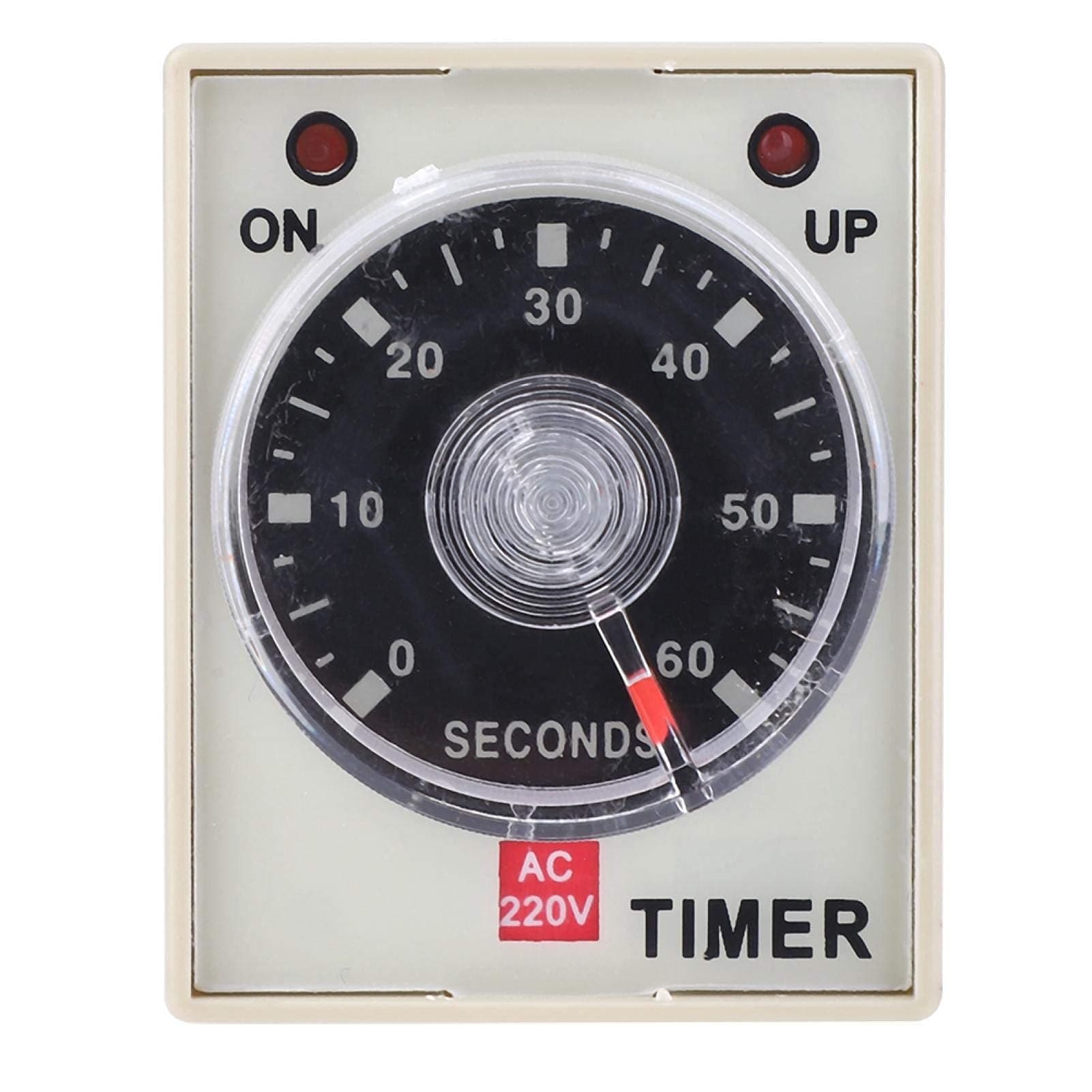 AH3-3 Delay Timer 6S/30S/60S Time Relay AC 220V 5A Timer Control Switch Power On Delay Timer for Automatic Control(60S)