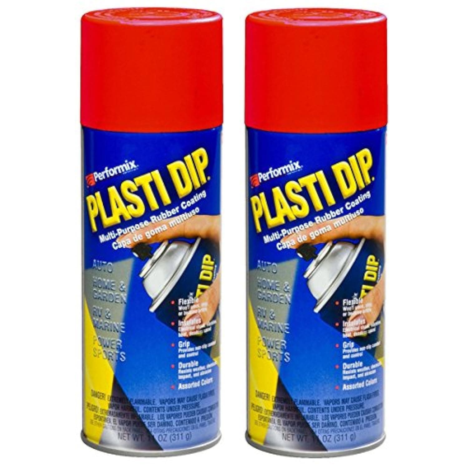 2 PACK Mulit-Purpose Rubber Coating Spray RED 11oz Aerosol