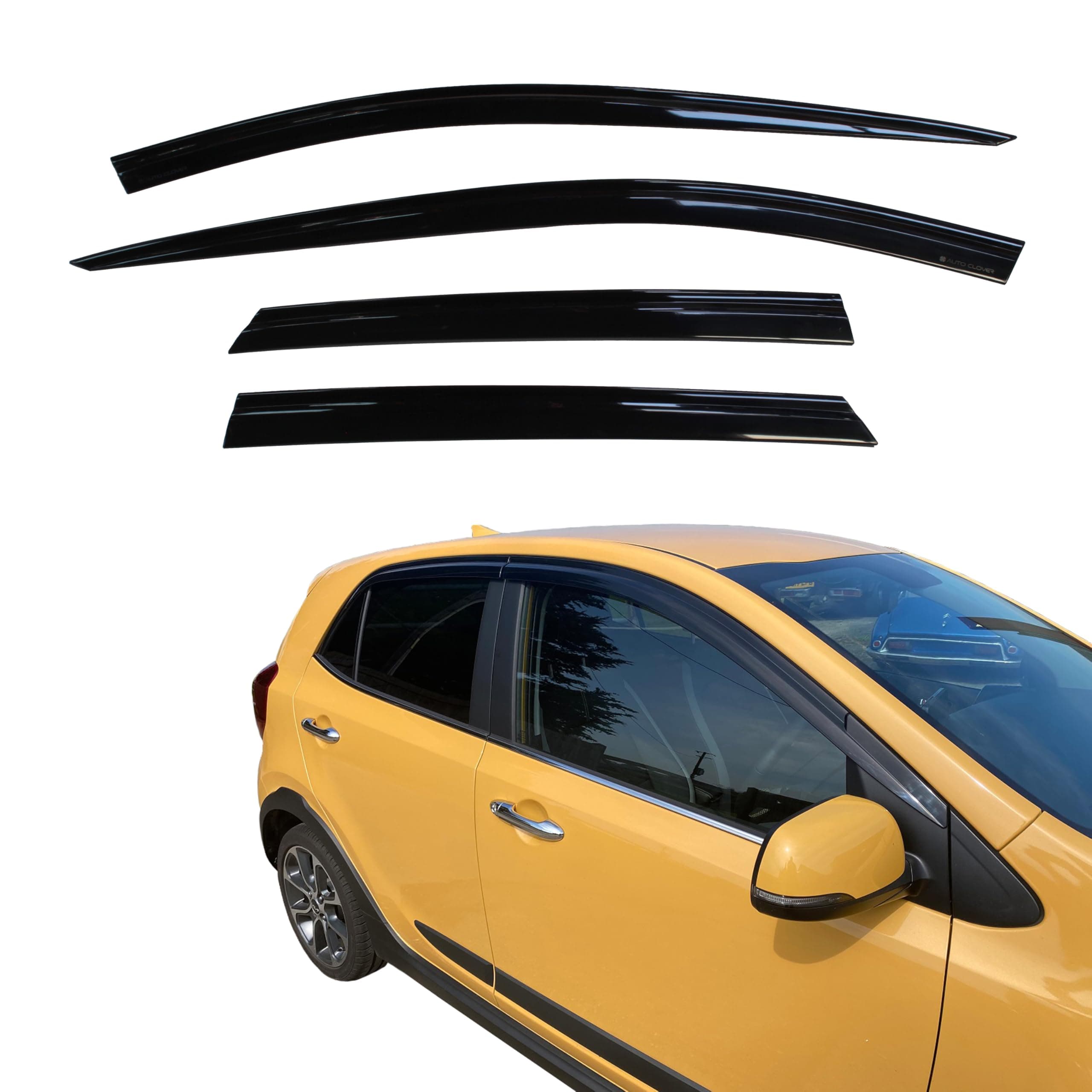 AUTO CLOVER Wind Deflectors Set for Kia Picanto 2017+ (4 pieces)
