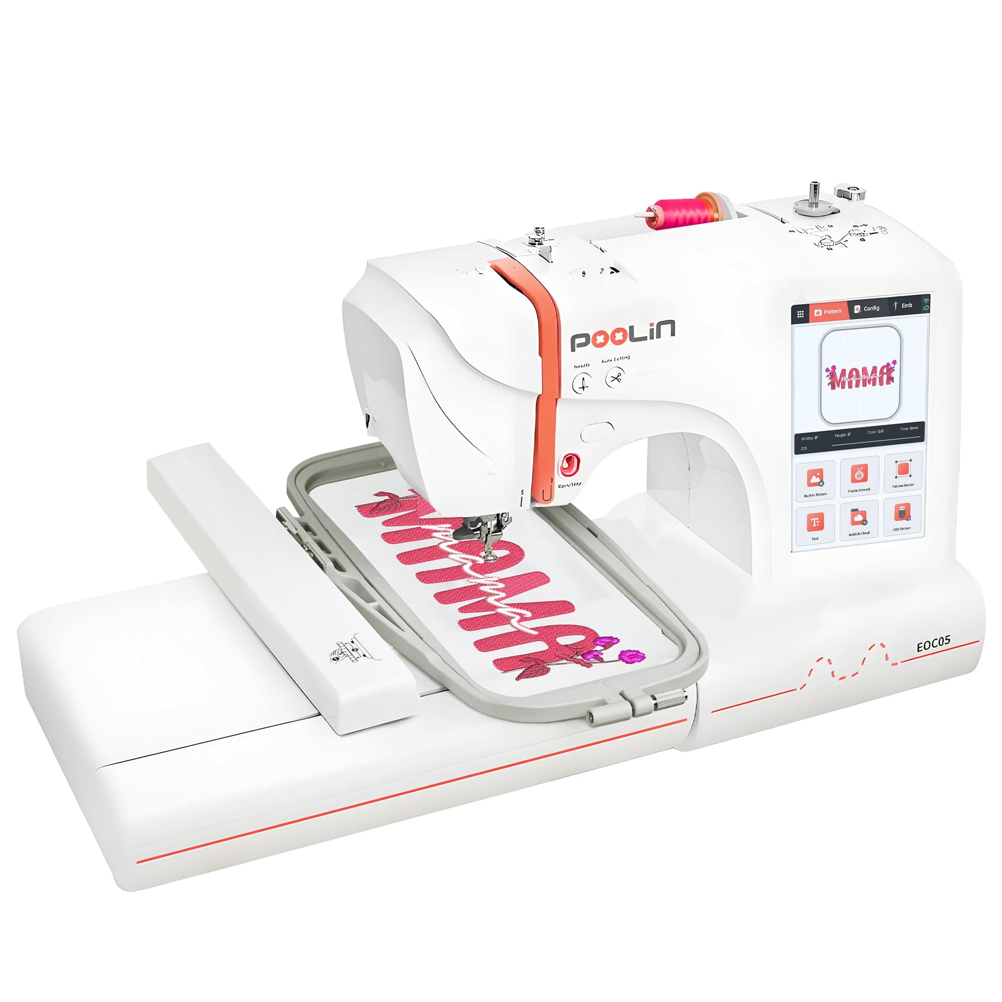 EOC05 Embroidery Machine for Beginners, Large 7" Touchscreen Easy to Use, 4"x9.25" Embroidery Area, WiFi Design Transfer Home DIY Machine for Learning and Personal Projects