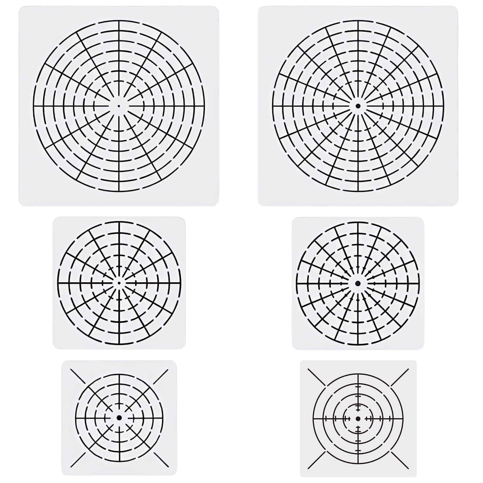 YKW 6 Pieces Mandala Dot Tool Template Set, 4/8/12/16 Segment Creative Mandala Reusable for DIY Art Projects on Wood Furniture Decoration, White