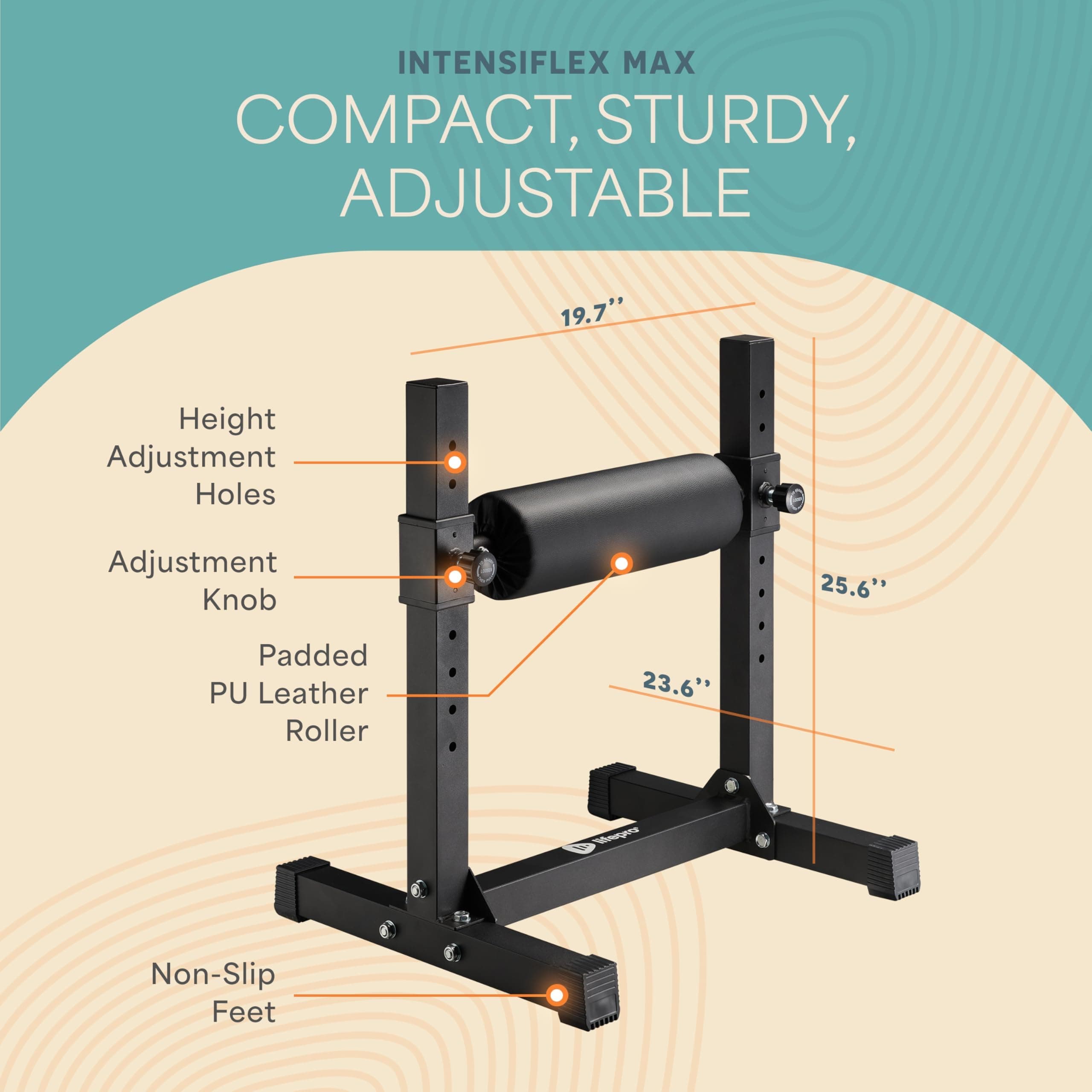 Lifepro Bulgarian Split Squat Stand Max – Adjustable Single Leg Squat Roller Stand for Split Squats & Lunges – 330lb Capacity and 7 Height Levels Padded Foam Roller for Home Gym & Leg Training