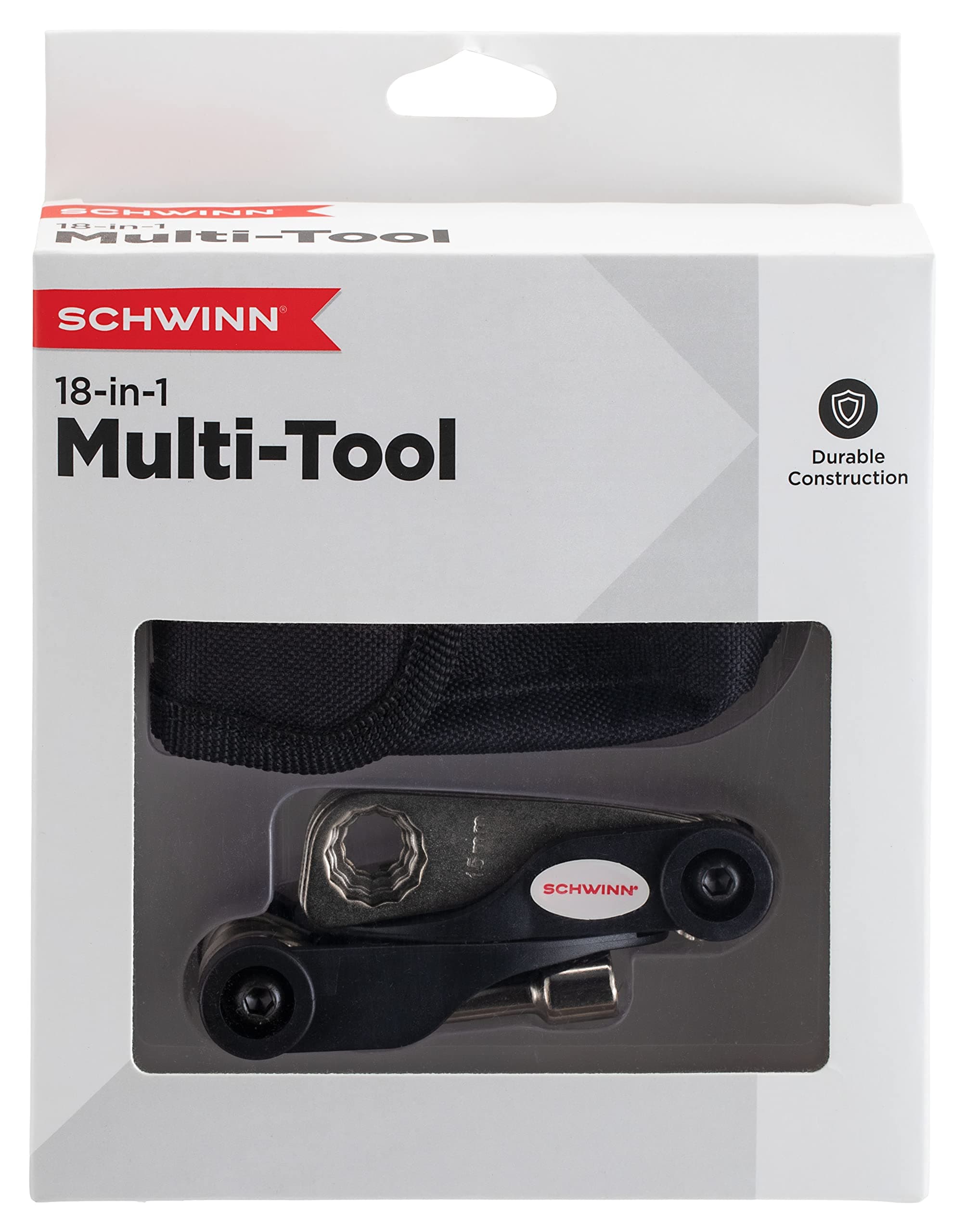 Schwinn Multi-Tool Repair Kit, Multi-Purpose for Bikes, Easy-to-Carry Tool Kit, Portable and Convenient Design, Includes Wrench Sockets, Wrenches, Screwdrivers, and More, Bicycle Essentials