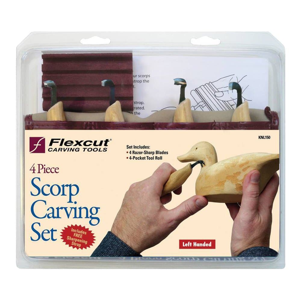 Flexcut Wood Carving Tools | 21 Piece Deluxe Starter Carving Set | Includes 16 Razor Sharp Blades, Cutting Knife, 2 Ergonomic Handles & DVD | 1095 High Carbon Steel Blades | SK108 | Made in the U.S.A.
