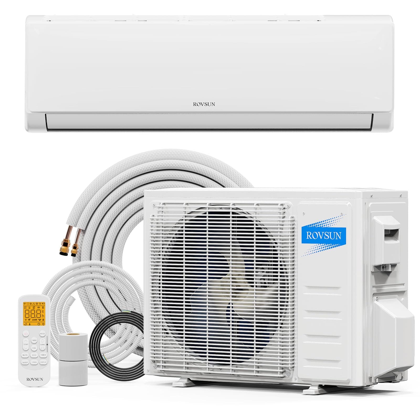 ROVSUN 12000 BTU Mini Split AC/Heating System with Inverter, 21 SEER2 Energy Saving 115V Ductless Split-System Air Conditioner with Pre-Charged Condenser, Heat Pump, Remote Control & Installation Kit