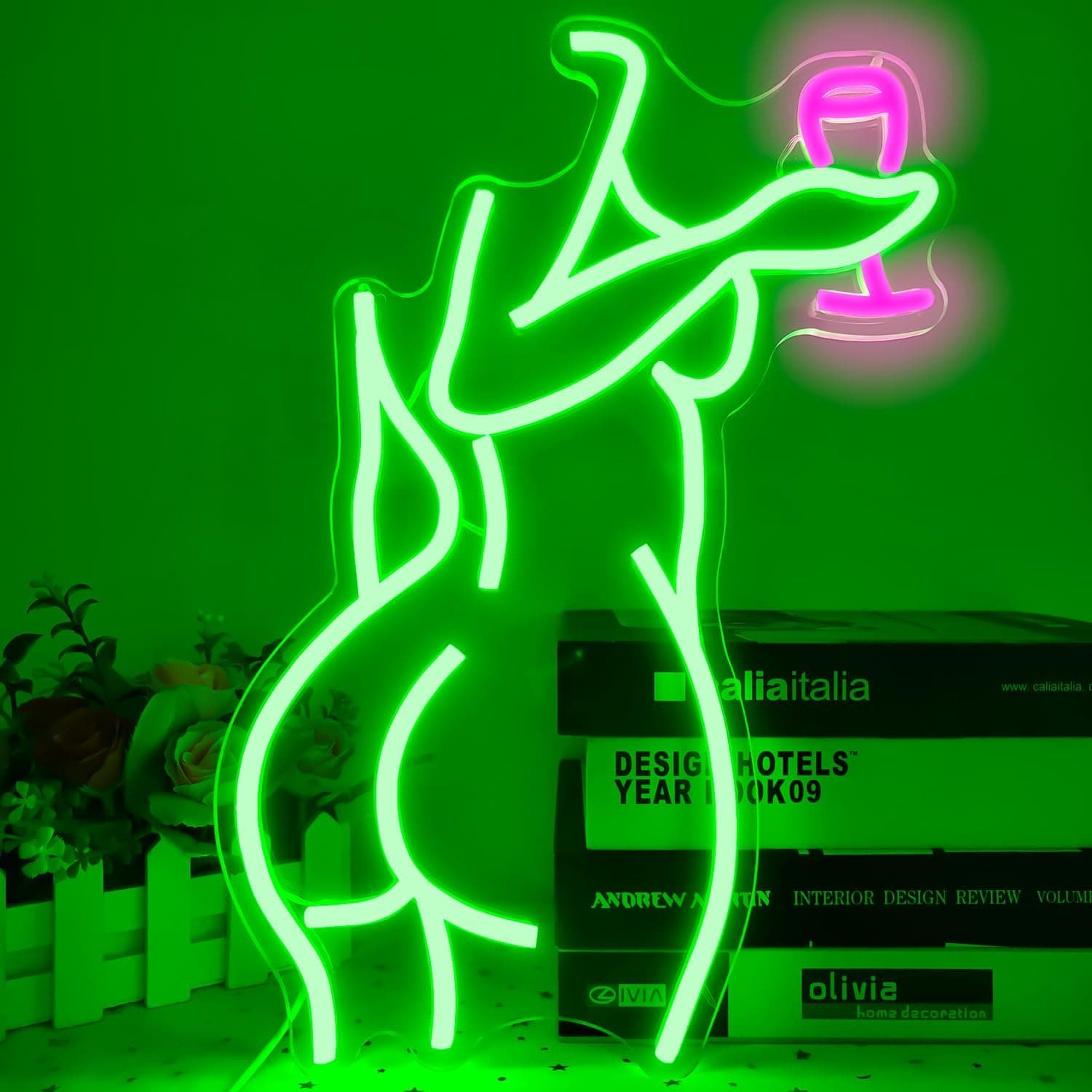 Ajoyferris Lady Back Neon Sign Dimmable LED sign Woman Neon Lights Sexy Lady ...