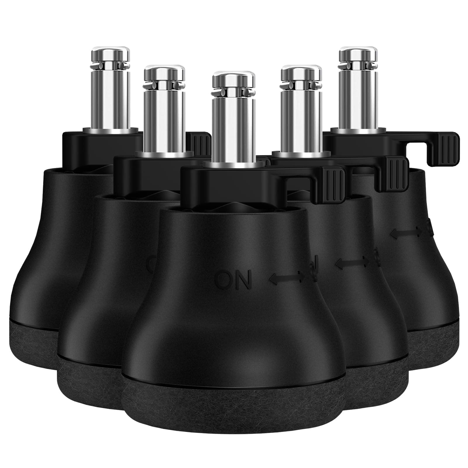 Lockable Replacement Wheels for Office Chairs - Upgrade with Stoppers and Smooth Castors for Hardwood Floors, Easy Switch Between Wheel Glide and Wheel Stopper, On/Off Setting