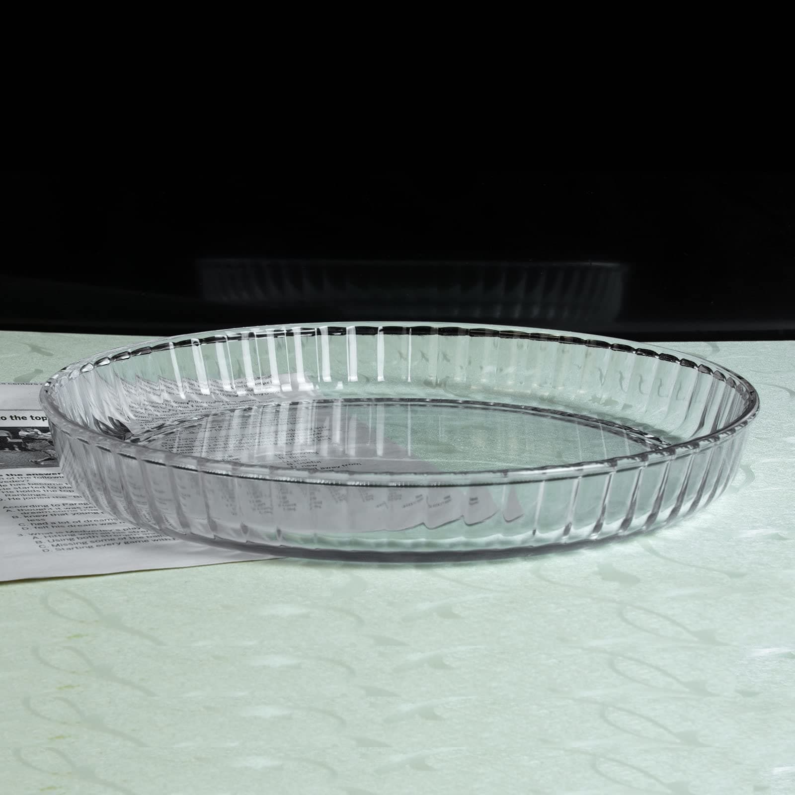 CLAPPER Pie Pan Glass Pie Plate 10.5 inch - Deep Pie Dish for Baking Made by Clear Round Heat-resistant Safety Glass, 54 oz