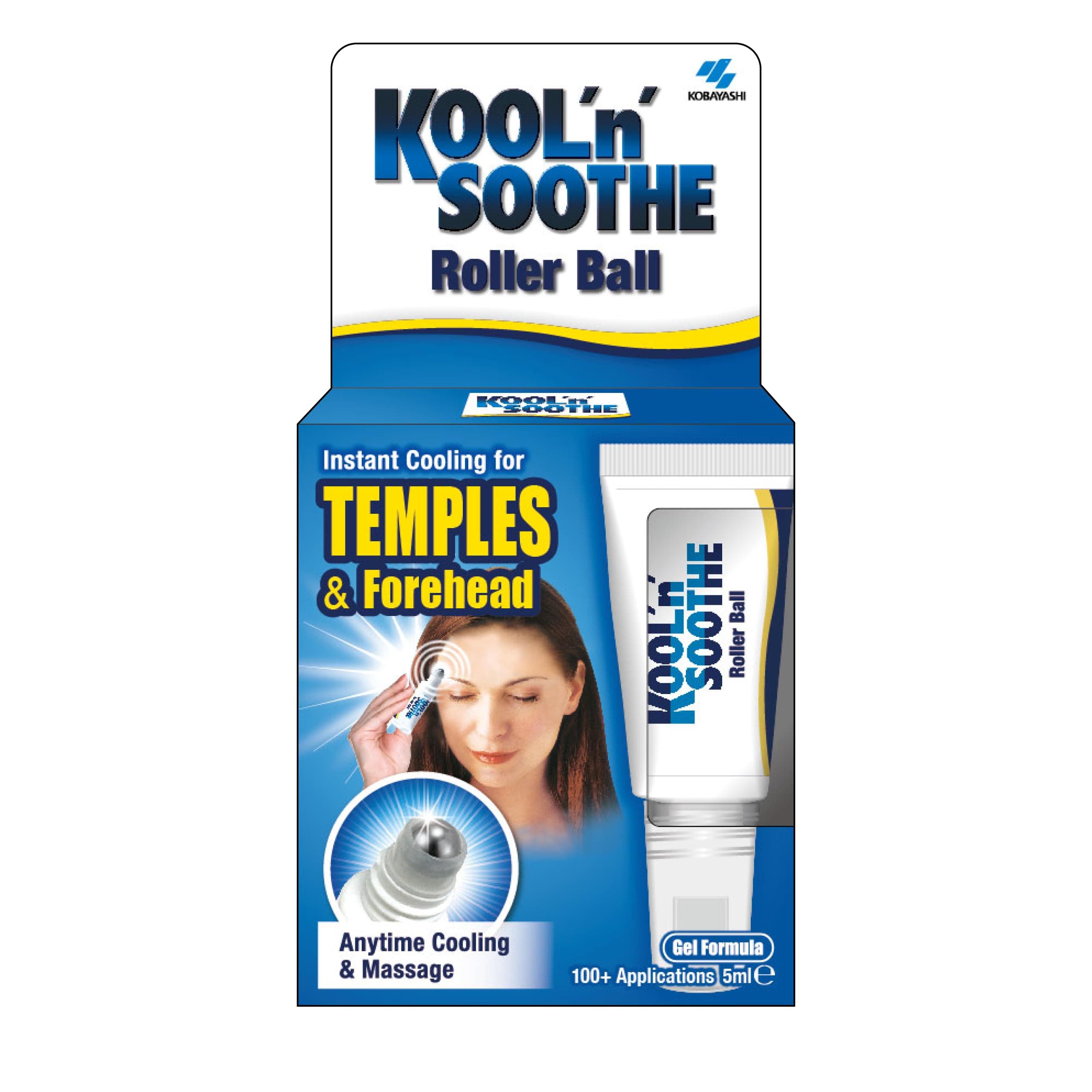 KOOL 'N' SOOTHE Roller Ball/ 100+ Applications/Precision Cooling & Massage for Temples & Forehead