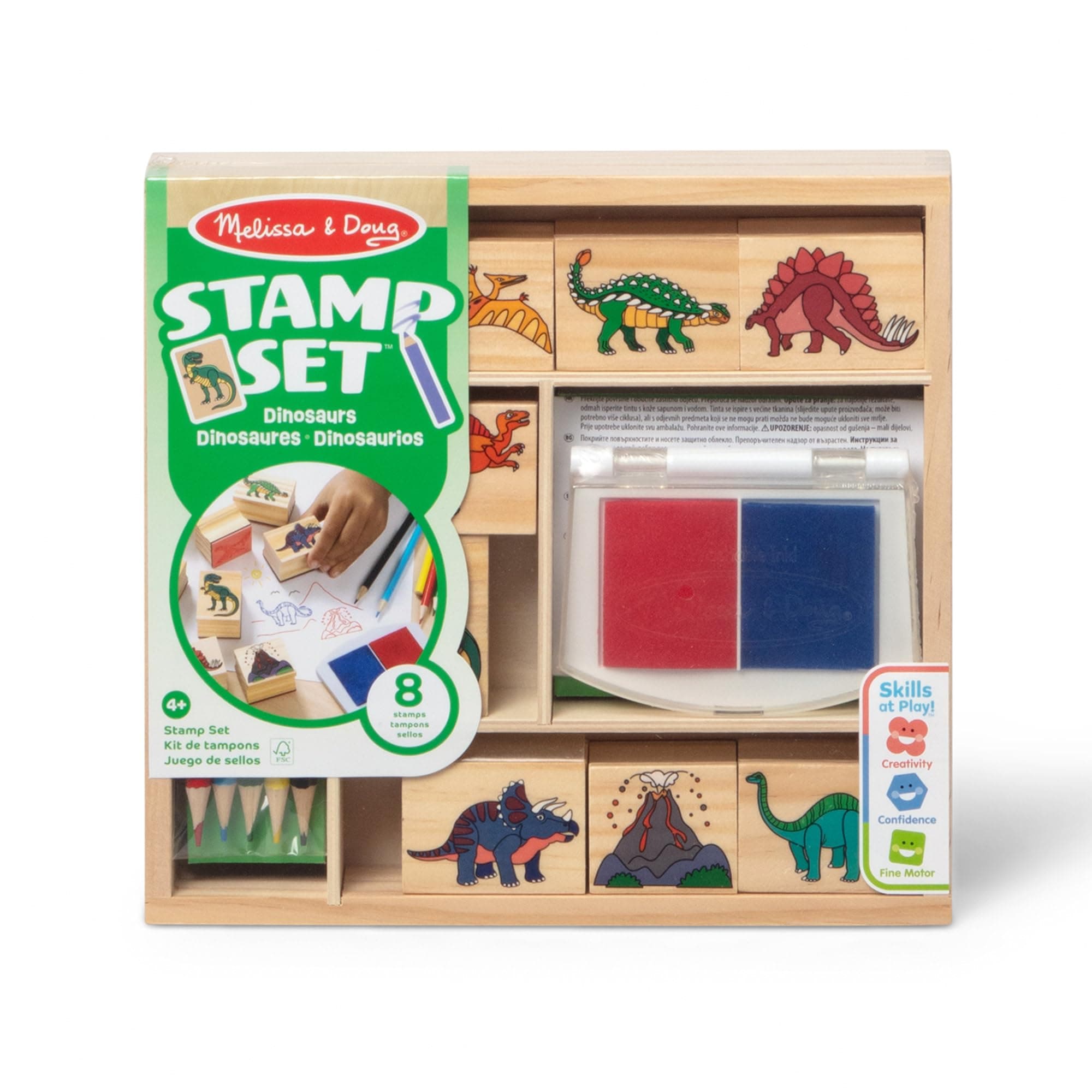 Melissa & Doug Dinosaur Stamp Set,Multi Color