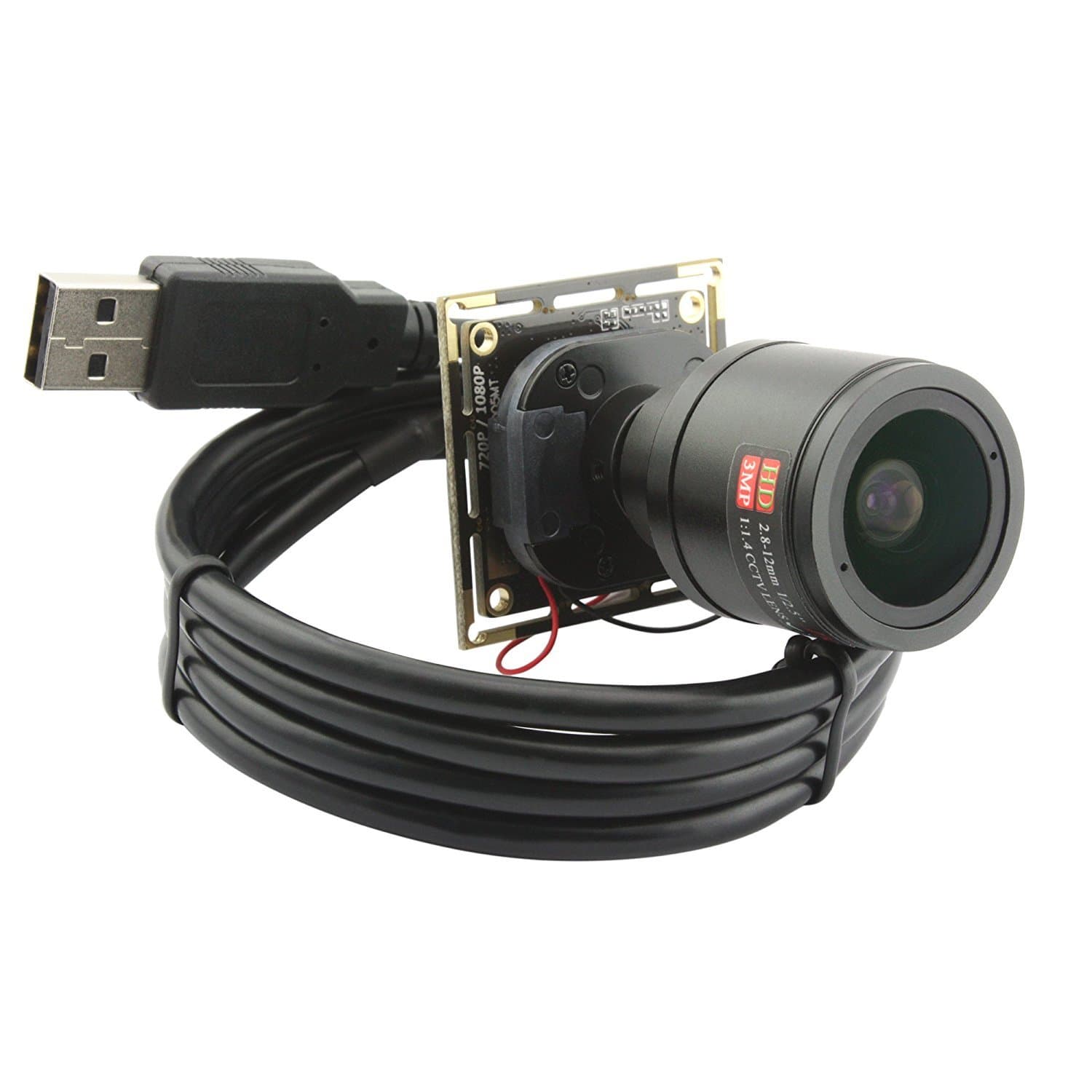 2mp High Speed USB Camera Module with Manual Zoom Lens Mini 1080p Variable Focus USB Camera for Computer UVC USB2.0 Embedded Video Industrial Webcam Board for Close-up Image