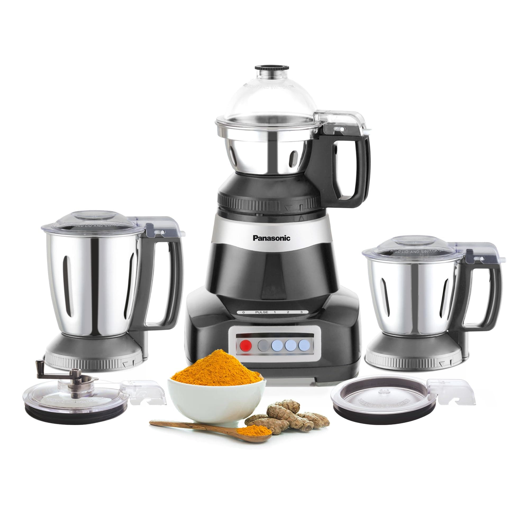 Panasonic 2000W Powerful Mixer Grinder with Double Safety Lock, 3 Multipurpose Jars - MX-AE365