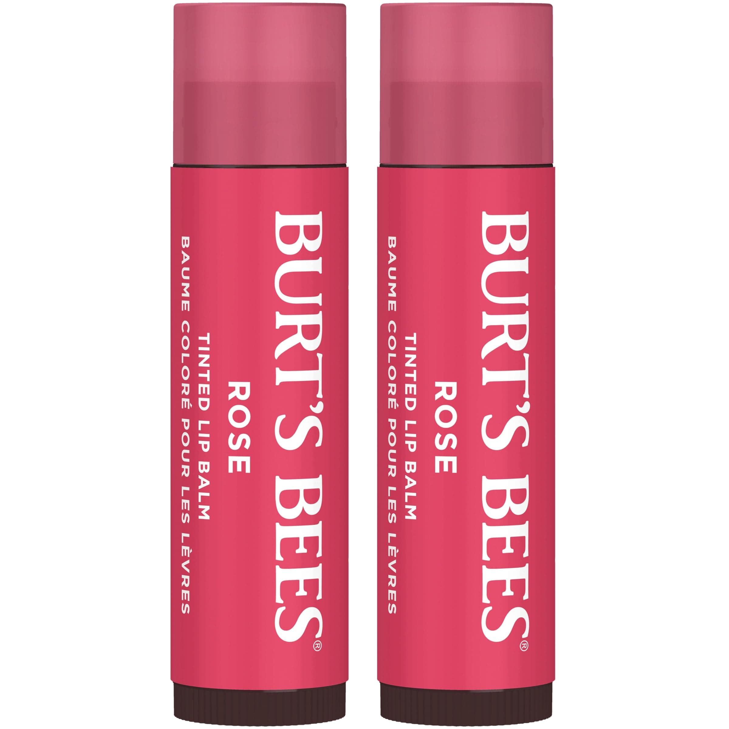 Lip Tint Balm with Long Lasting 2 in 1 Duo Tinted Balm Formula, Color Infused with Deeply Hydrating Shea Butter for a Natural Looking Buildable Finish, Petal Rose (2-Pack)