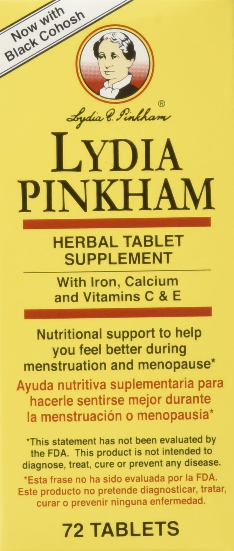 Lydia Pinkham Herbal Supplement, Tablets, 72 Count