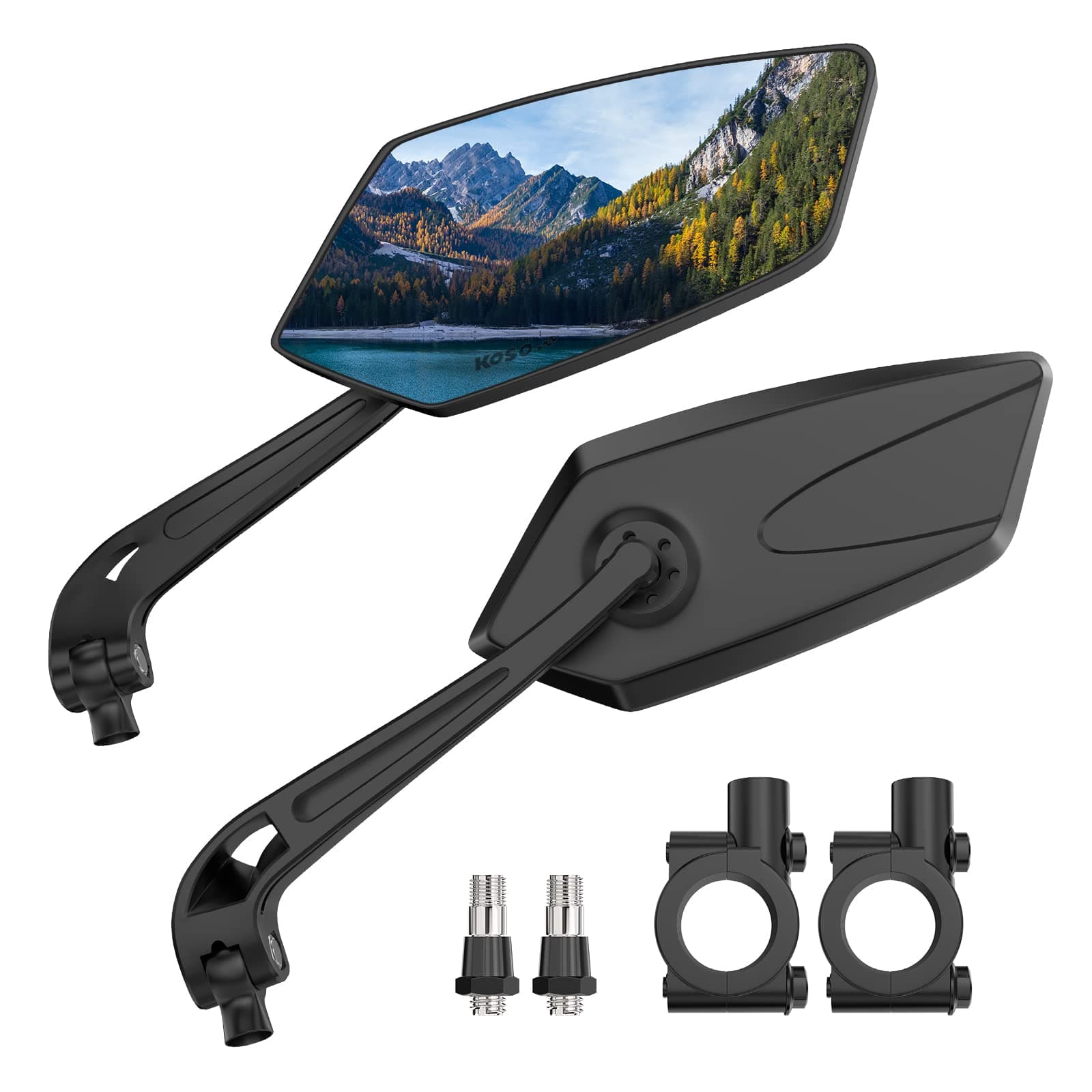 Handlebar Bike Mirror 2PCS, HD Blast-Resistant, Adjustable Rotatable Safe Rearview Mirror, Scratch Resistant Bike Mirrors Handlebar Rearview Mirror(Sliver,Left&Right Sides)