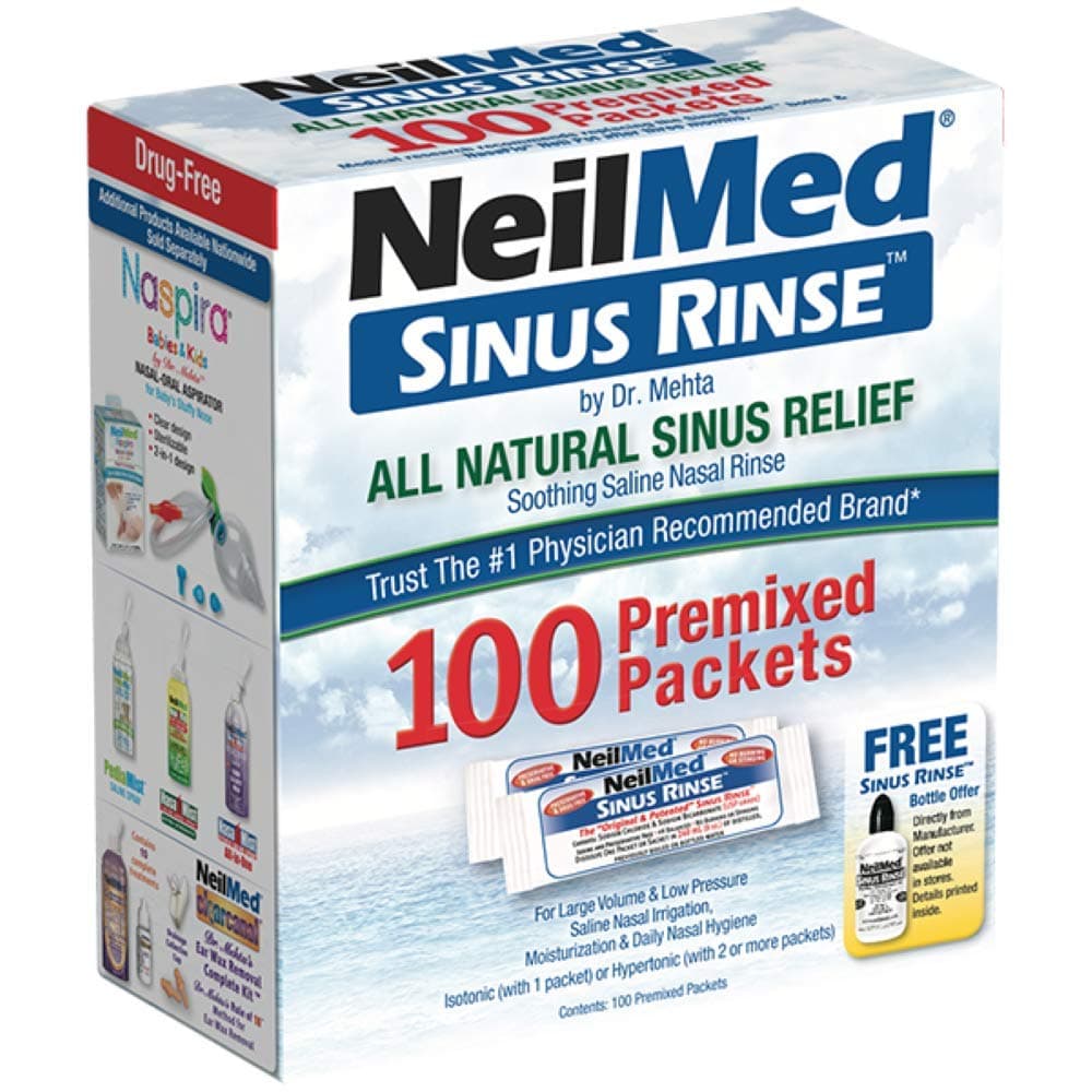 NeilMed, Sinus Rinse, All Natural Relief, 100 Premixed Packets