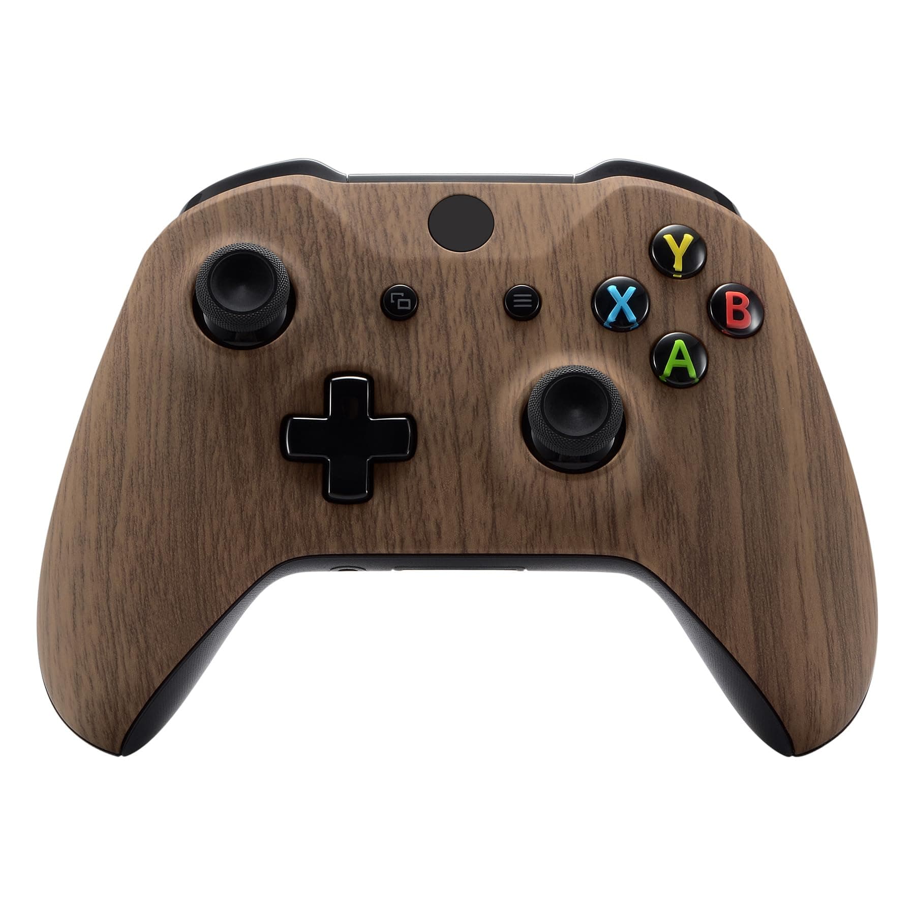 eXtremeRate Wood Grain Patterned Front Housing Shell Faceplate for Xbox One S & Xbox One X Controller