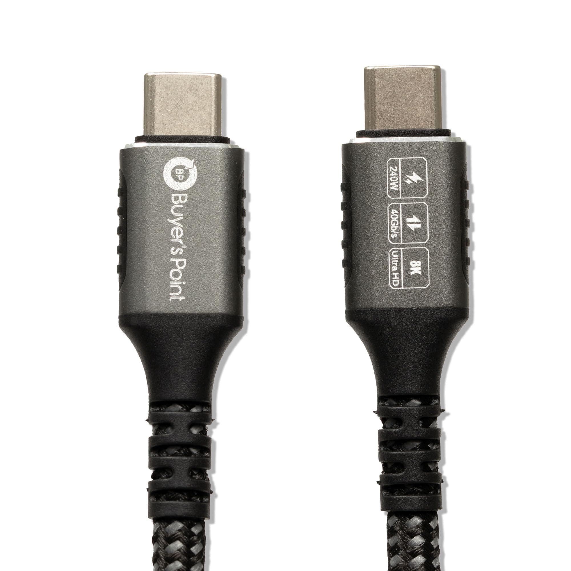 Buyer's Point USB C 4 Cable | 3.3 Ft | 1 Meter, Plug-and-Play with up to 40Gbps 240 W Charging for one 8k or Two 4k Home Media Devices, Compatible with Thunderbolt 4 & 3, USB 4 & More — 1 Pack