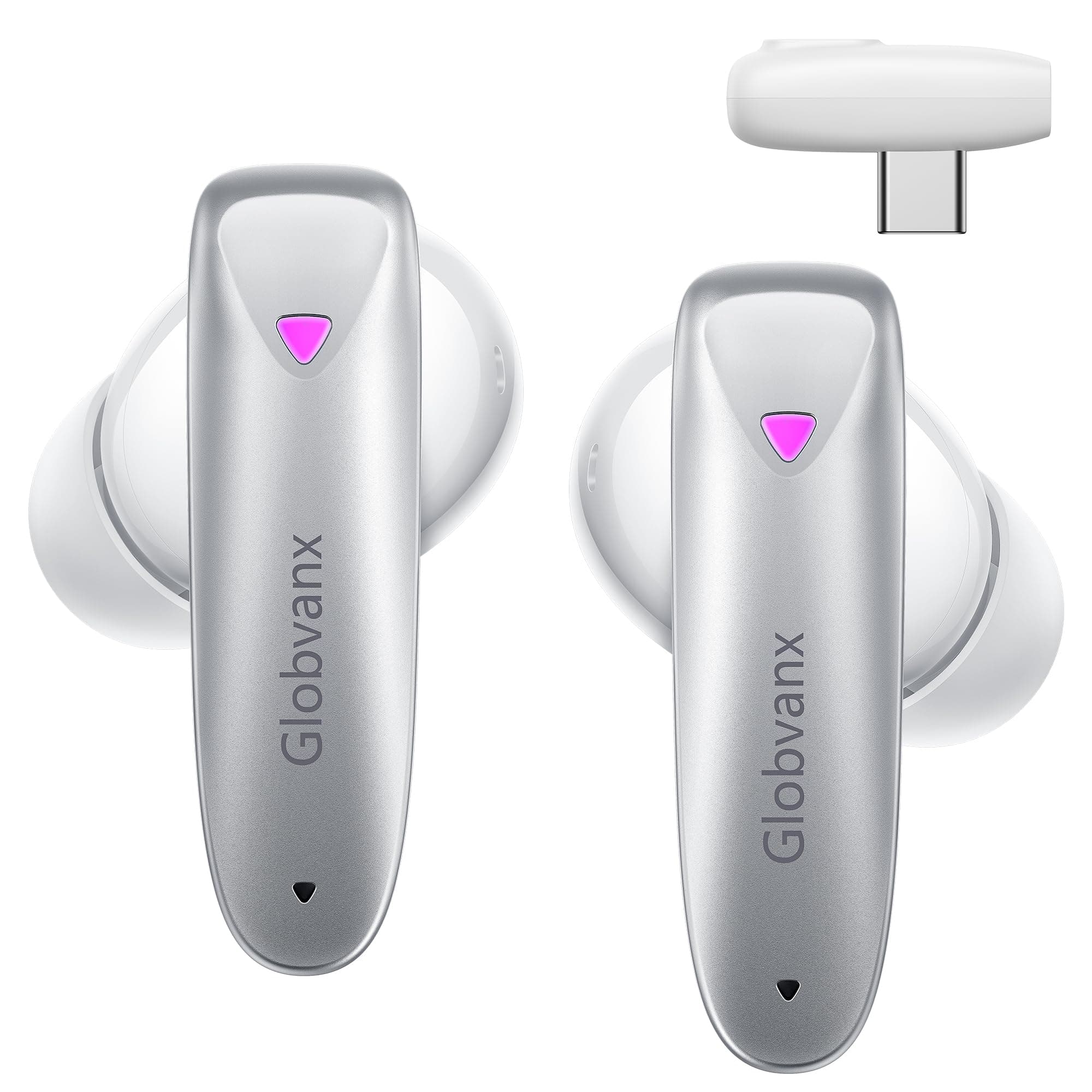 V2 True Wireless Gaming Earbuds 20ms Low Latency with 2.4Ghz Dongle, Bluetooth 5.4, IPX5 Bluetooth Headphones in-Ear Earbuds with Noise Cancelling Mic for VR, PC, PS5, PS4, Switch