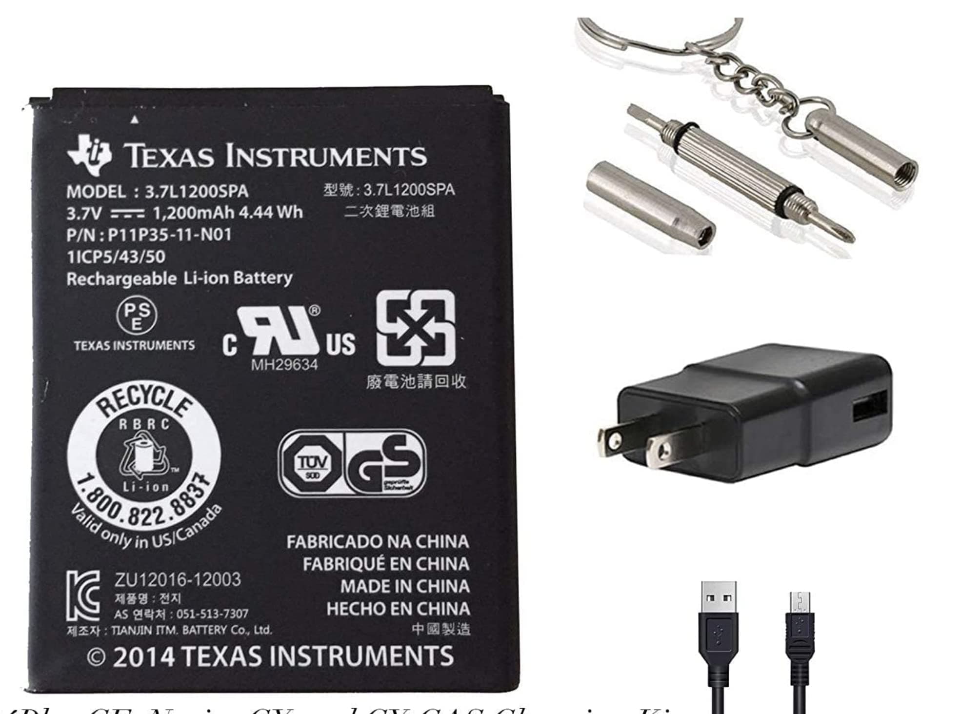 Kit de batería y carga para TI 84 Plus CE - TI Nspire CX II TI Nspire CX CAS II - TI Nspire CX - TI Nspire - TI Nspire CAS, CX, CX CAS - TI 84 Plus C SE