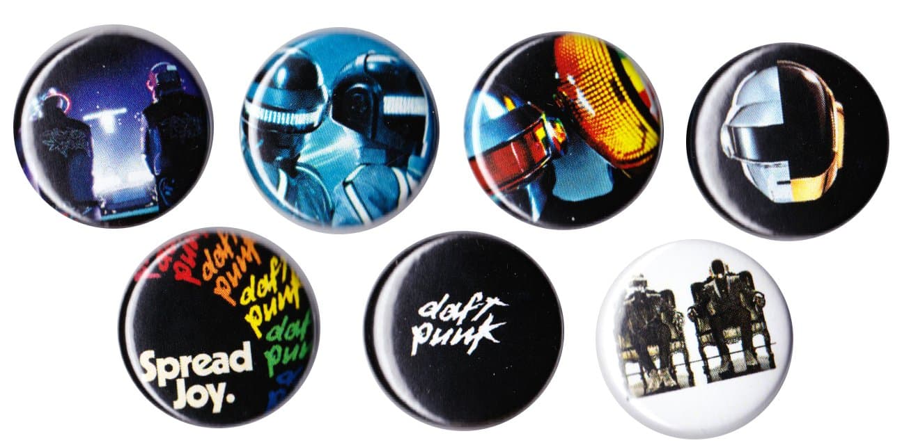 DAFT PUNK 1" Button/Badge Pinback Set! RANDOM ACCESS MEMORIES, TRON: LEGACY