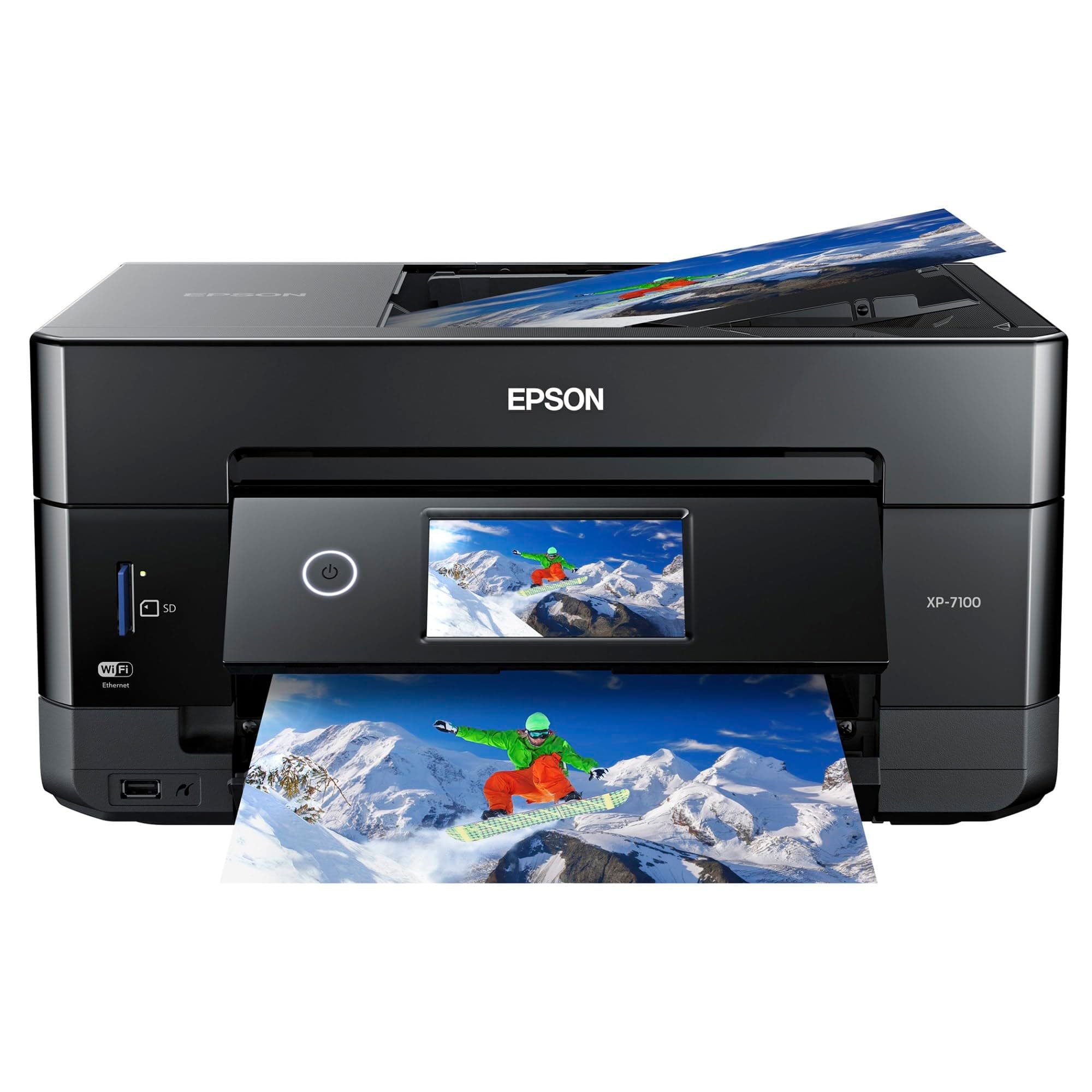 Expression Premium XP-7100 Wireless Color Photo Printer with ADF, Scanner and Copier, Black, Small