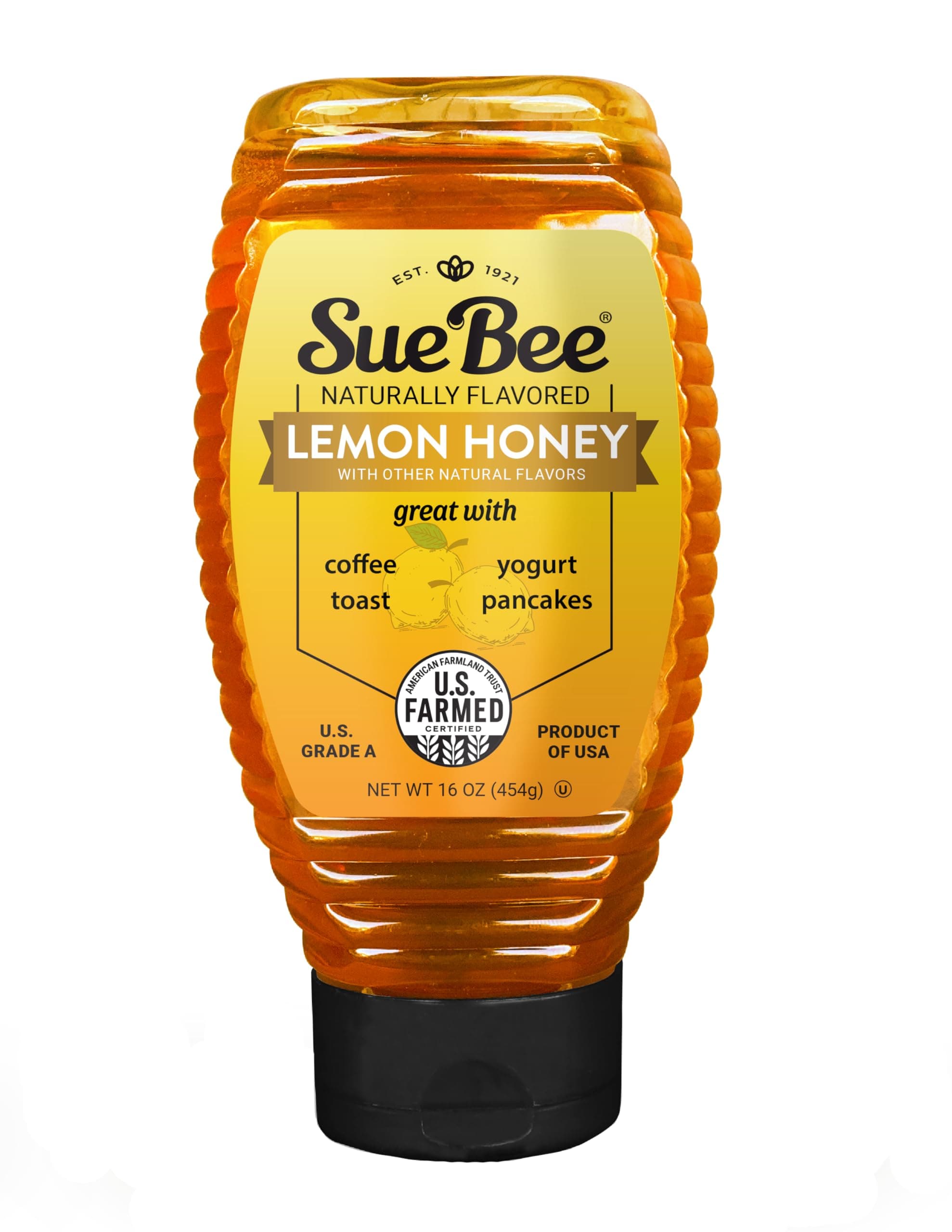 Sue Bee Naturally Infused Lemon Honey, Pure Honey, Product of USA, US Grade A, Flavored Honey, 16 Ounce (Pack of 1)