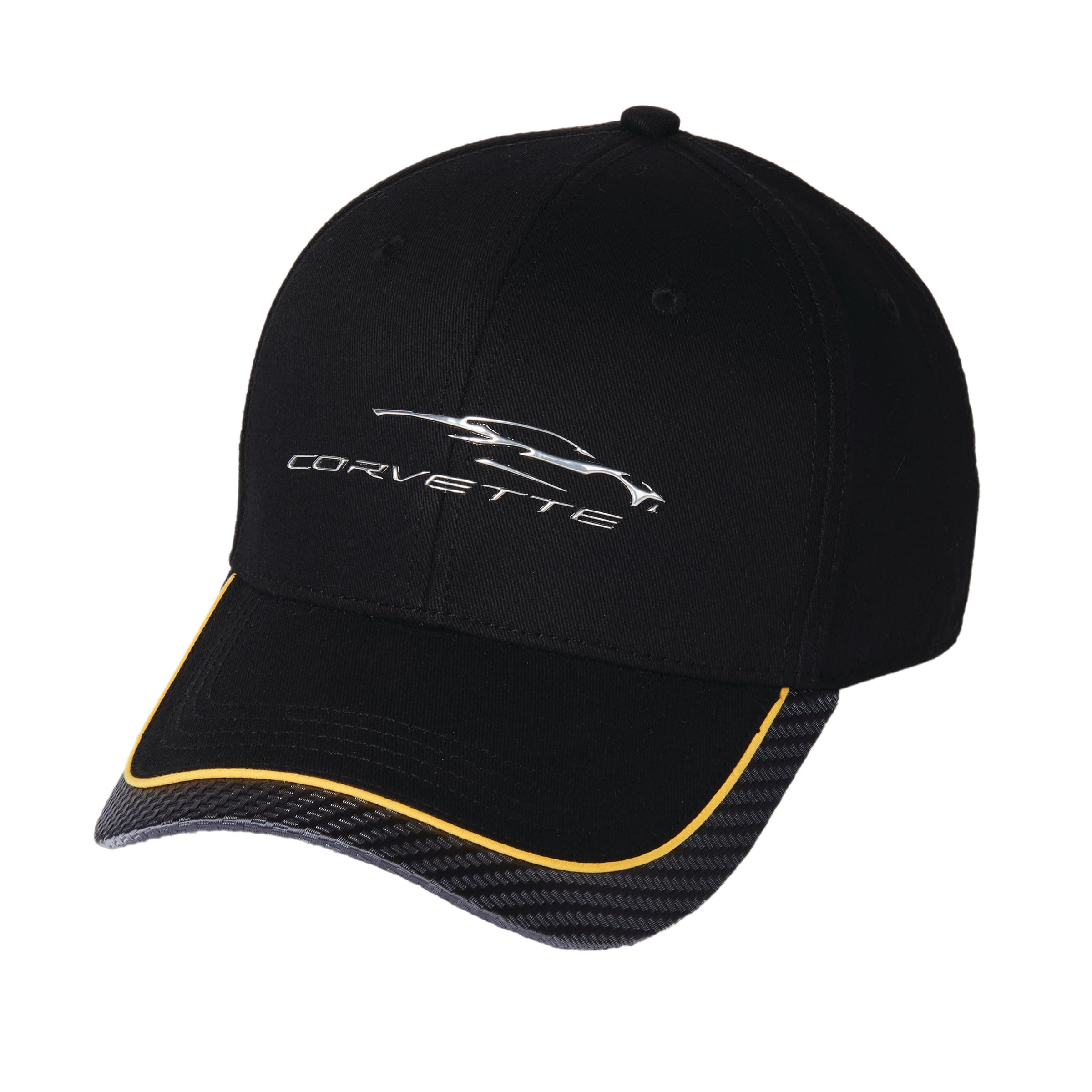 C8 Corvette Next Generation Gesture Logo Hat - Black with Yellow Stripe