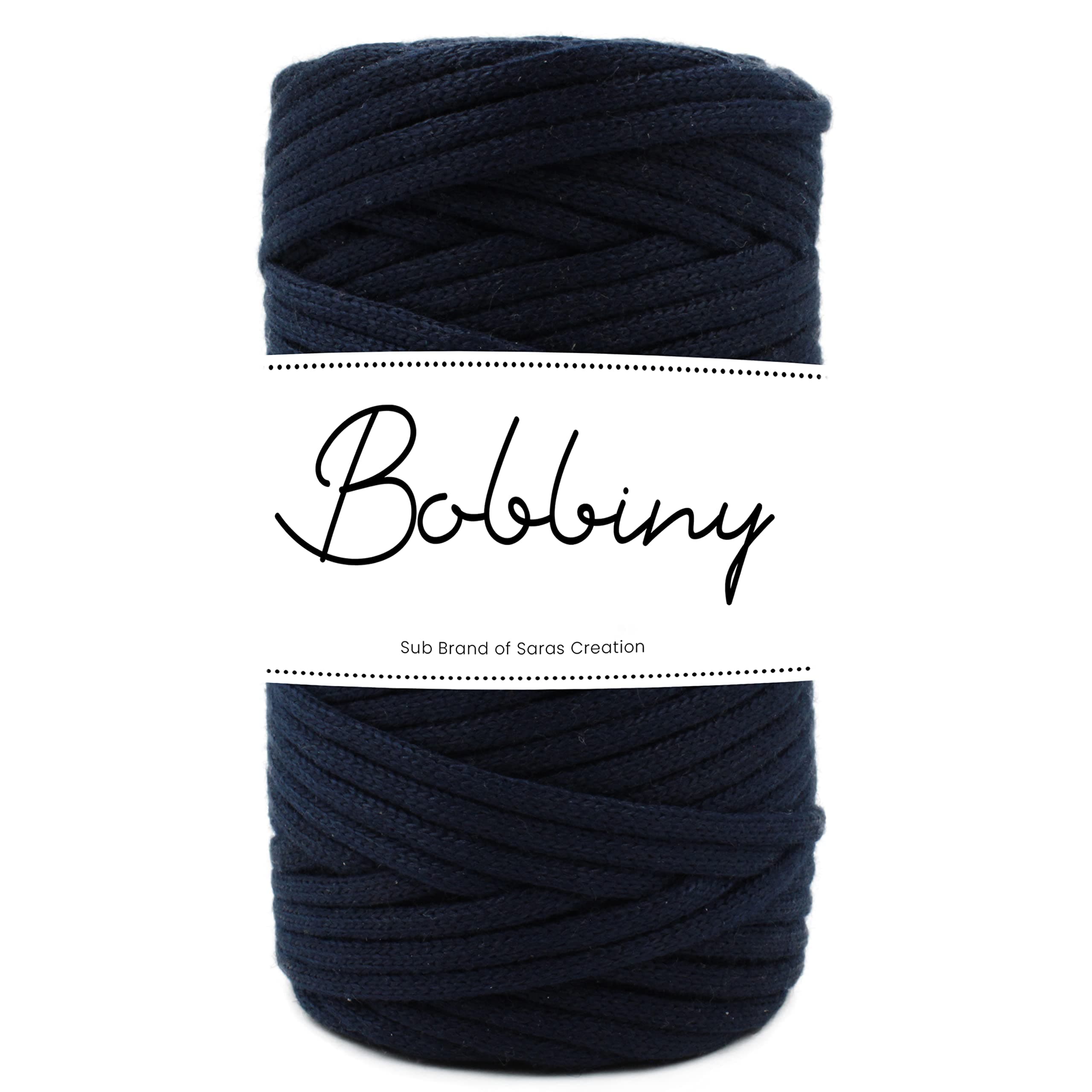 Knitted Braided Crochet Macrame Acrylic Nylon Cord Thread for Macrame DIY, Garments, Crafting, and Other Projects, Navy Blue, 3mm,50 Meter (Pack of 2)