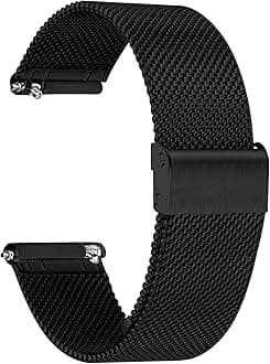 Mesh Watch Band Metal - Black Quick Release Watch Bands for Men Women - Stainless Steel Smart Watches Strap Bracelet Replacement - 10mm 12mm 14mm 16mm 18mm 20mm 22mm