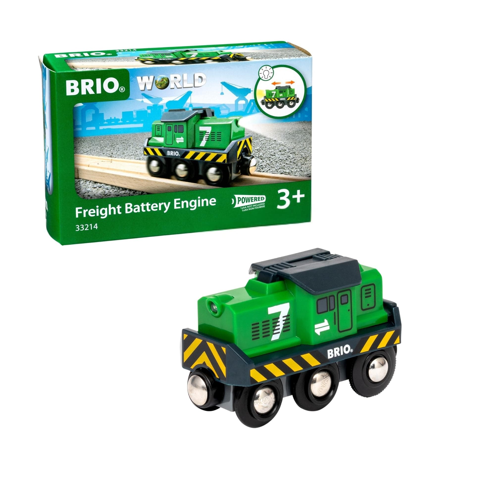 BRIO World Freight Engine Train, Battery Powered Train For Kids Age 3 Years Up