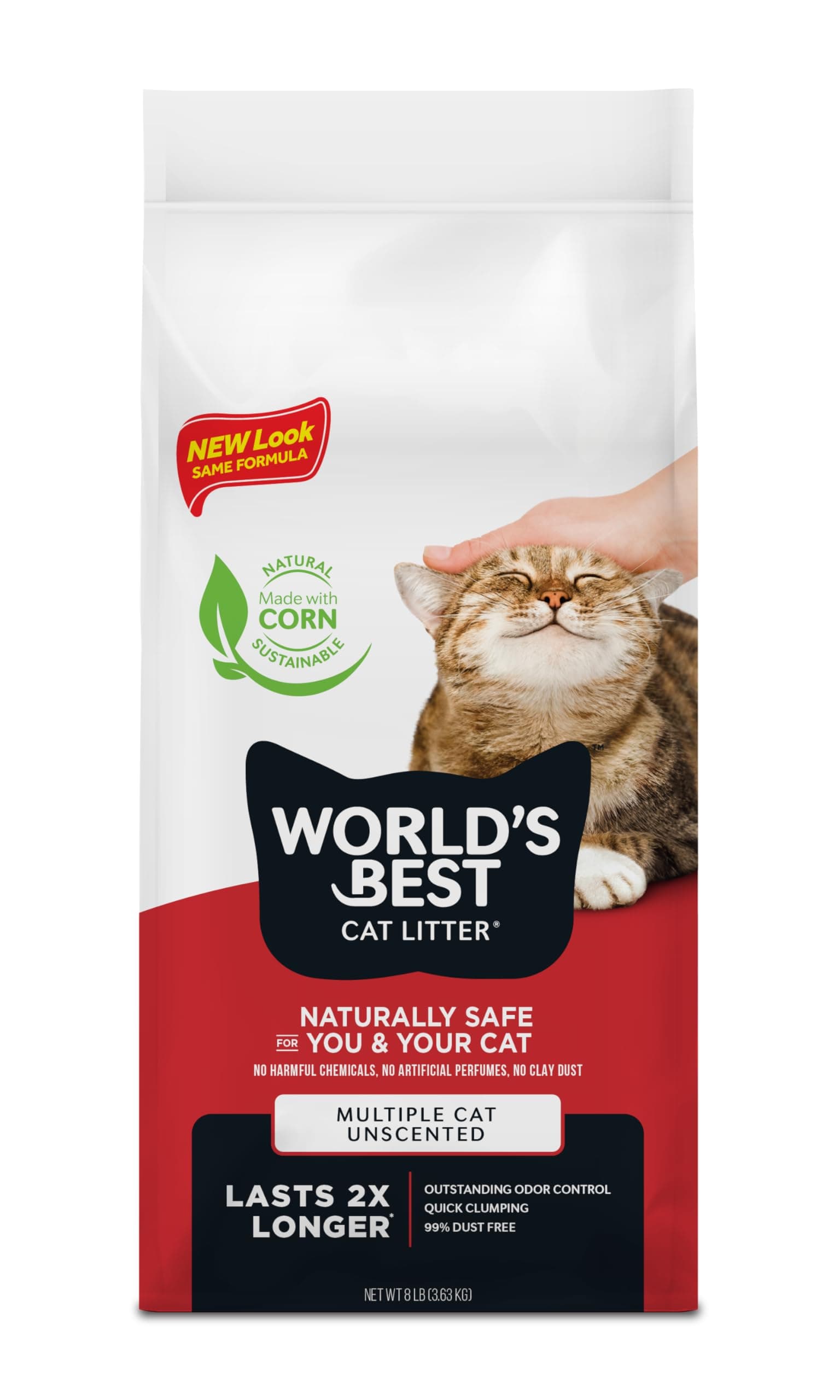 World's Best Cat Litter, Multiple Cat Clumping Formula, 8 Pound by World's Best Cat Litter