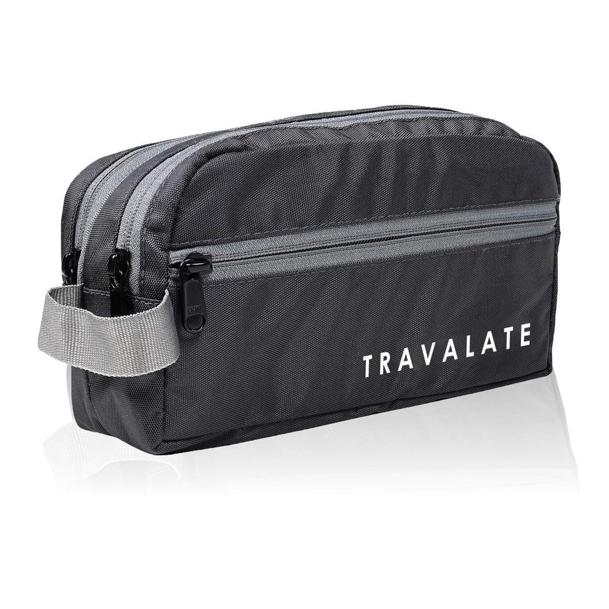 TRAVALATEPolyester Multipurpose Toiletry Kit Bag For Man And Women's | Double Compartment Travel Essentials Travel Organizer Travel Pouch For Men Travel Kit For Toiletries - Grey, 9Cm, Grey, L, Two