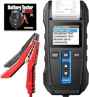 TOPDON Car Battery Tester BT300P, 12V 24V Battery Tester with Printer, with Battery Test, Cranking Charging Test for 100-2000CCA Batteries, Carrying Bag, 3 Rolls of Printing Paper Included
