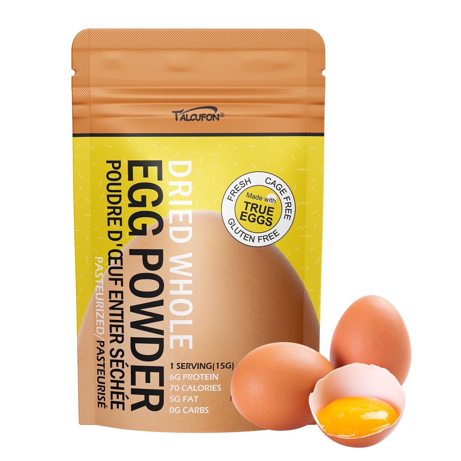 Whole Egg Powder, 8 oz, Egg Only, No Additives, Homogenized, Pasteurized, Gluten Free, Great for Ho
