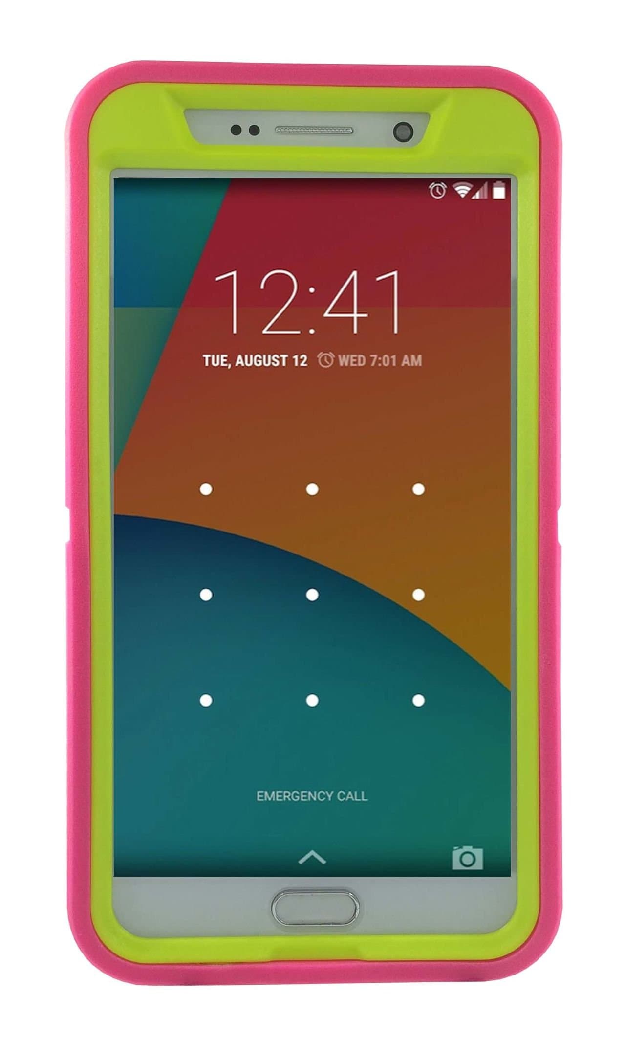 Galaxy Note 5 case, OKASE Galaxy Note 5 Hybrid Dual Layer Armor Heavy Duty [Original Retail Pack] [Shockproof] [Built-in Screen Protector] Cover Case for Samsung Galaxy Note 5 (Pink on Green)