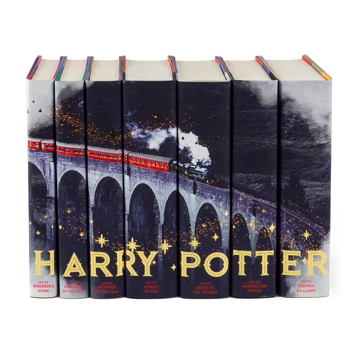 Harry Potter 7 Volume Boxed Set: Train Design with Metallic Gold - Custom Designed Collectible