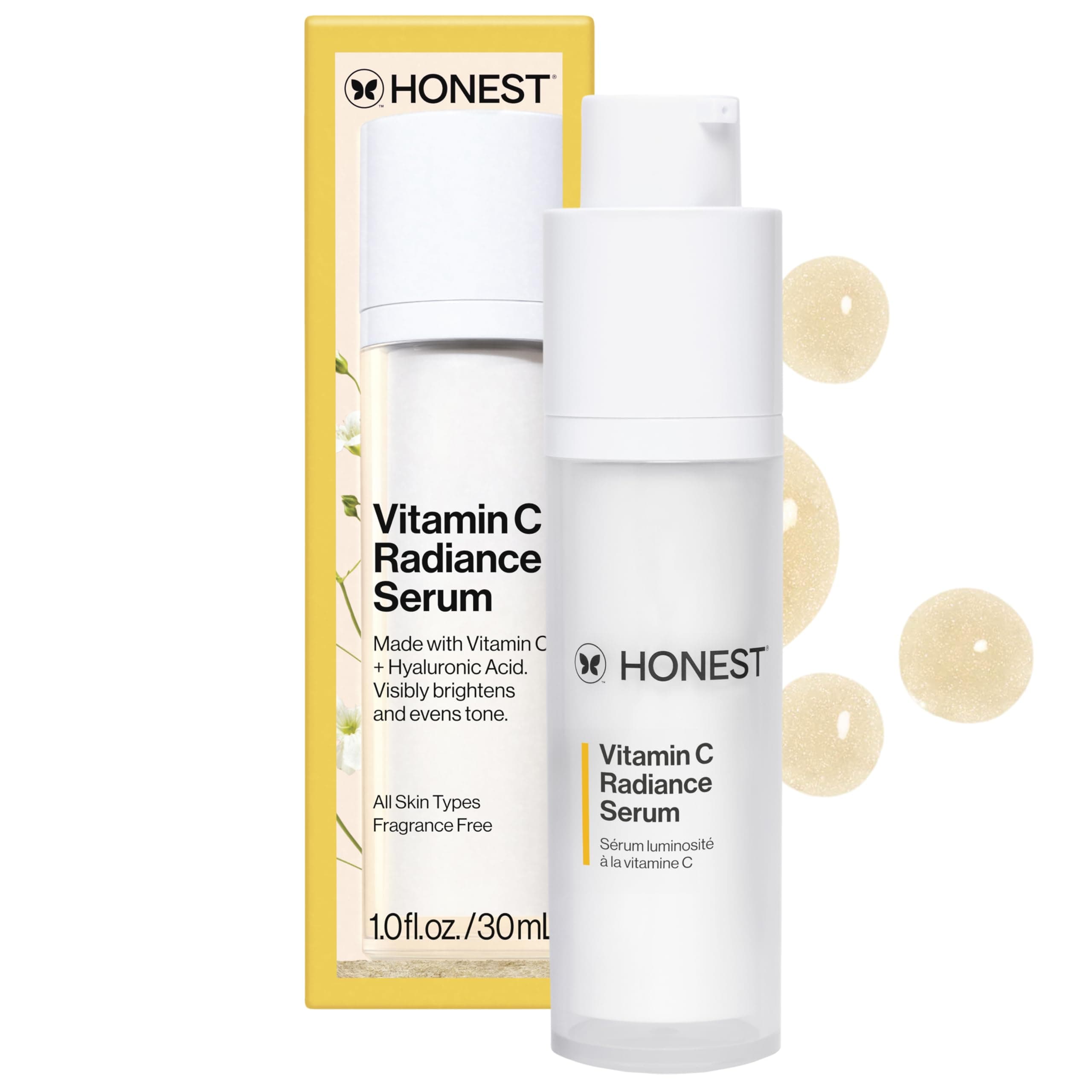 Vitamin C Radiance Serum | Improves + Brightens Skin Tone and Complexion | Gentle for Sensitive Skin, Fragrance Free, Vegan | 1 fl oz