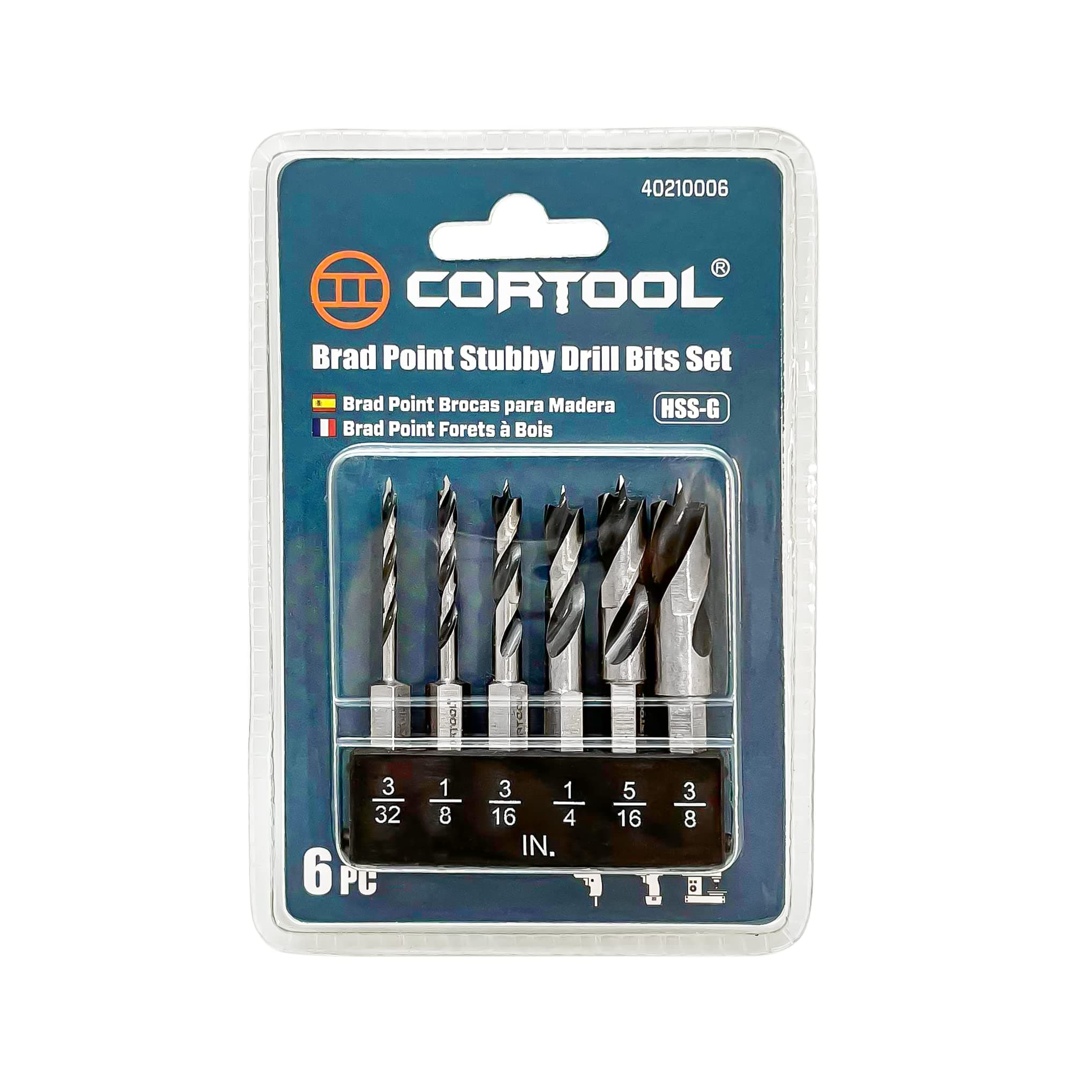 Brad Point Stubby Drill Bit Set