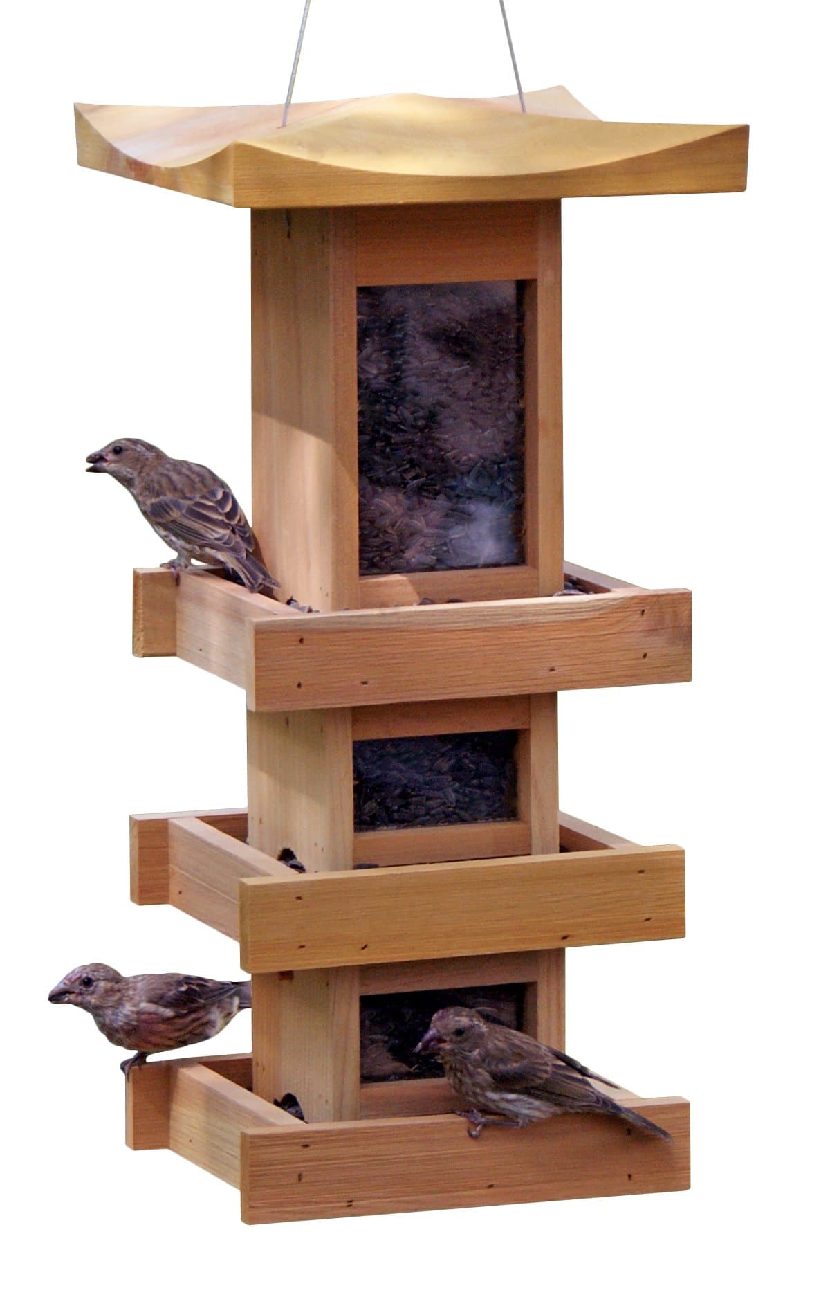 Pagoda Bird Feeder 3-Level Tall, Cedar