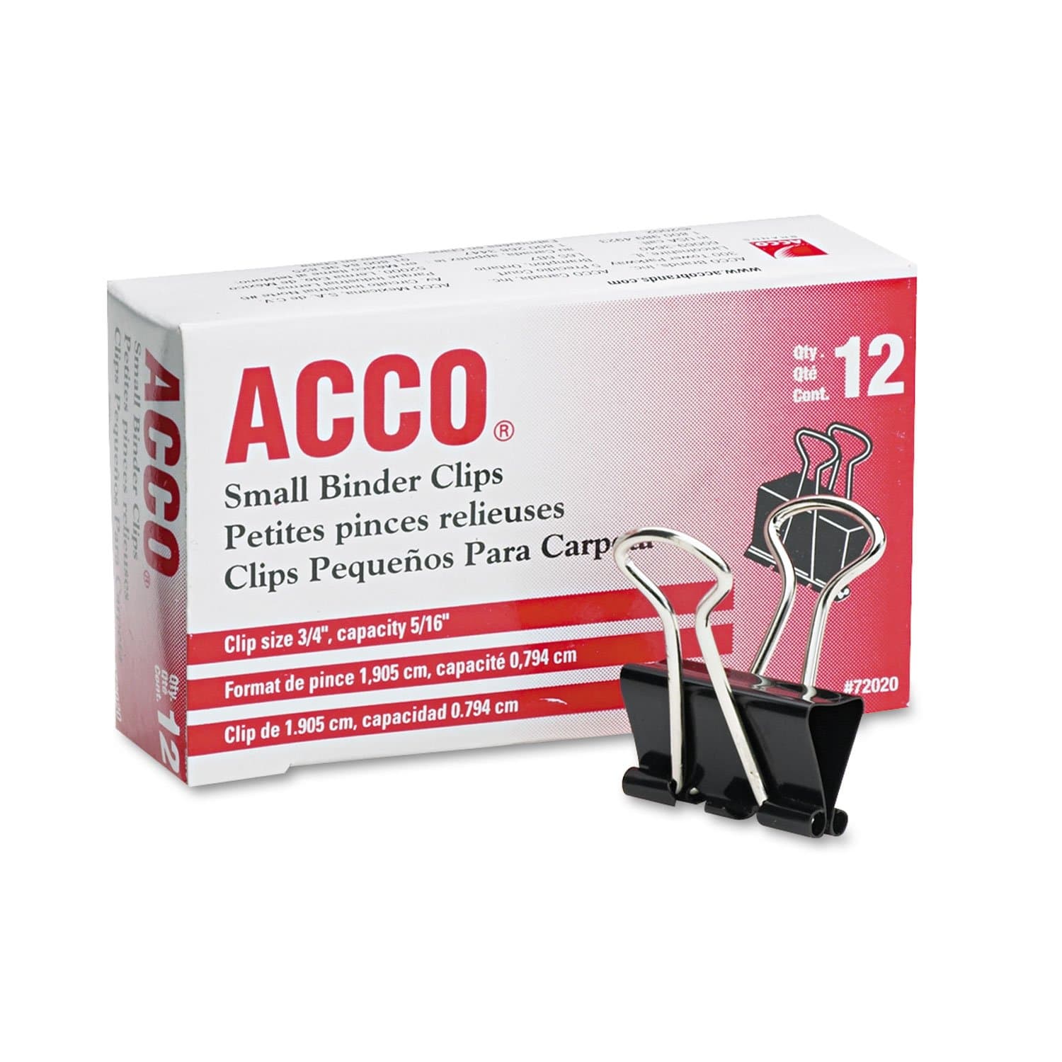 Mead Acco Binder Clips 12/Pkg-.75"