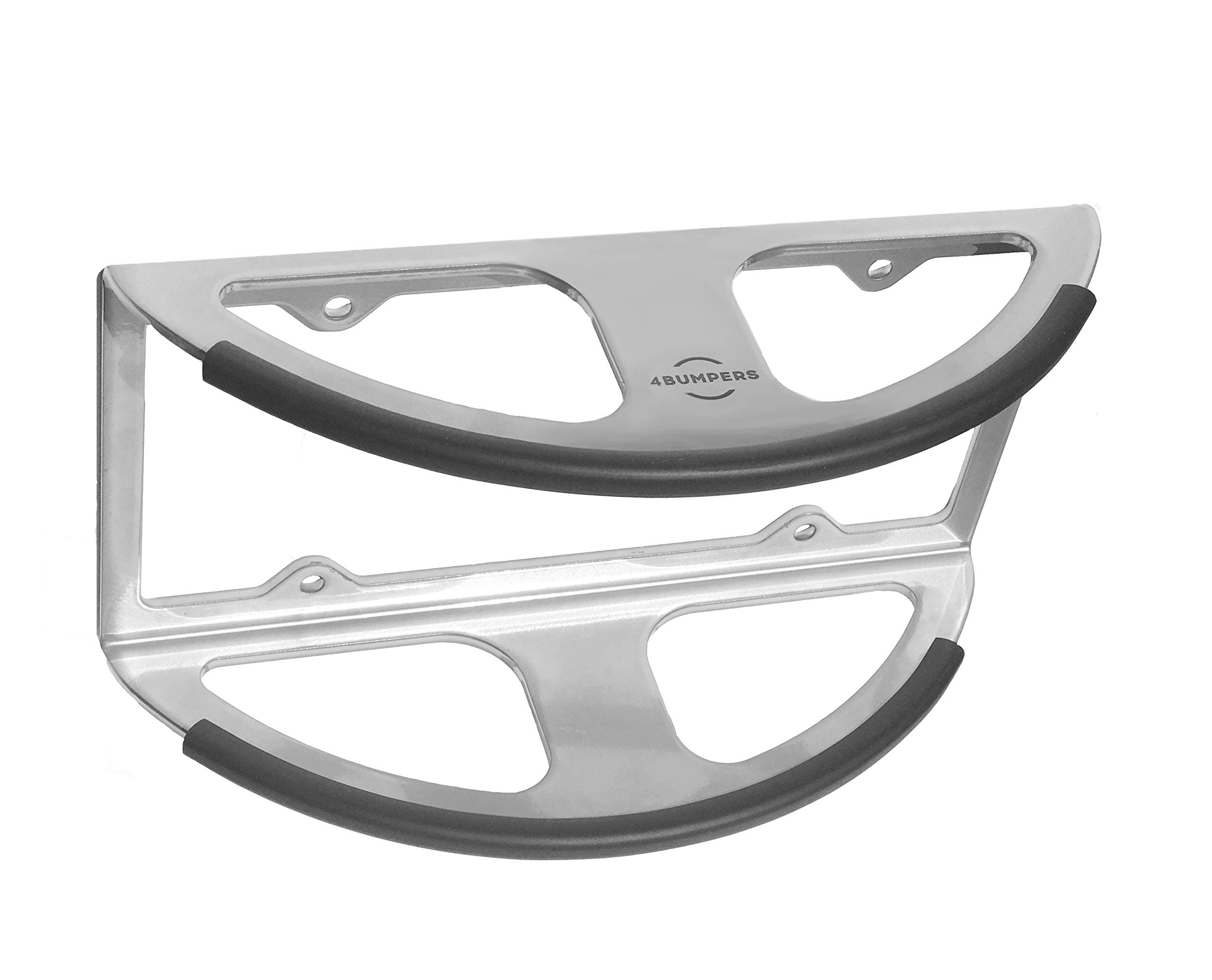 4Bumpers Prime+ The Best Solid Steel License Plate Frame Bumper Protector (Silver)